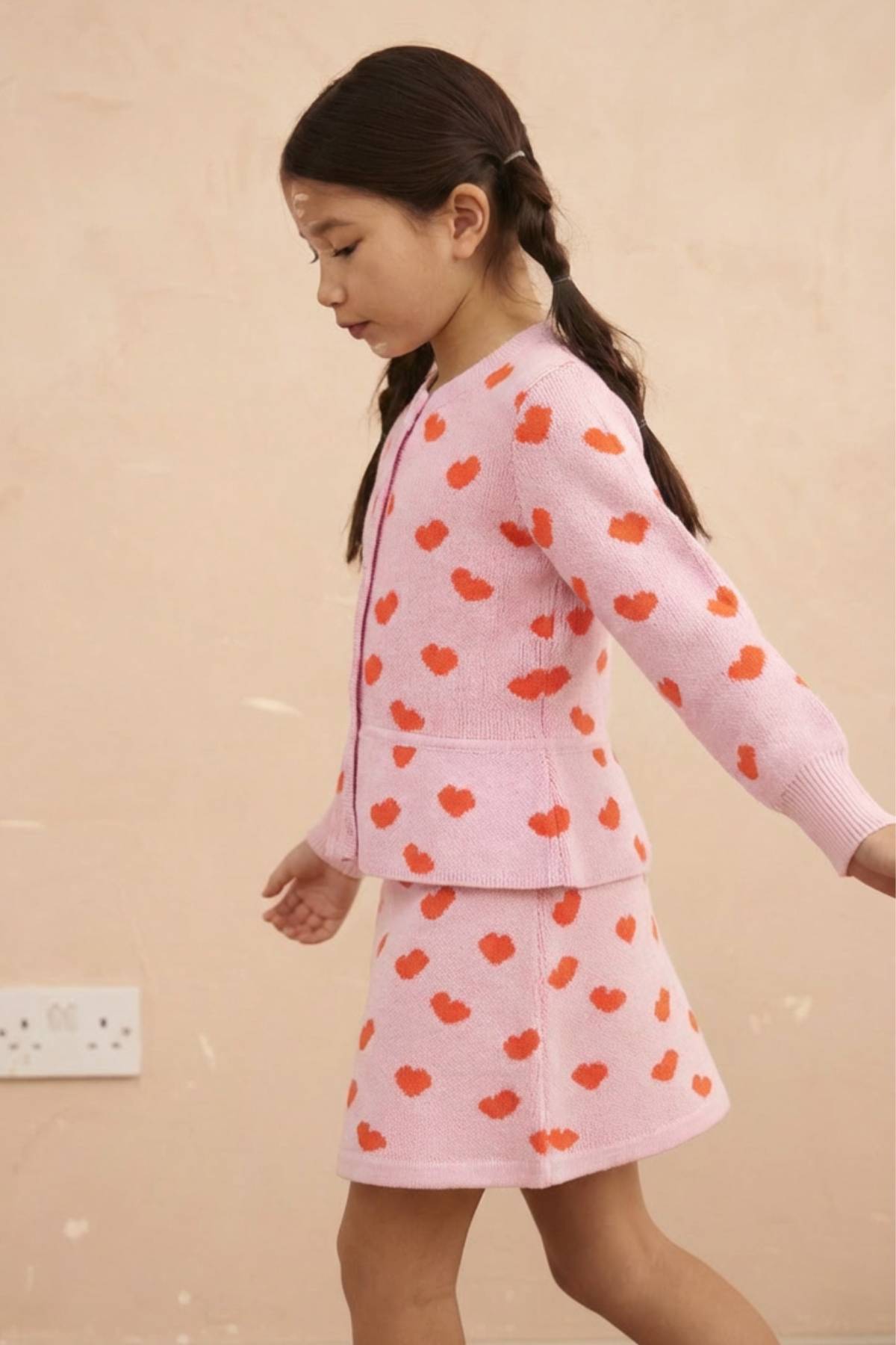 Love Hearts Ruffled Jacket | Bubble Gum