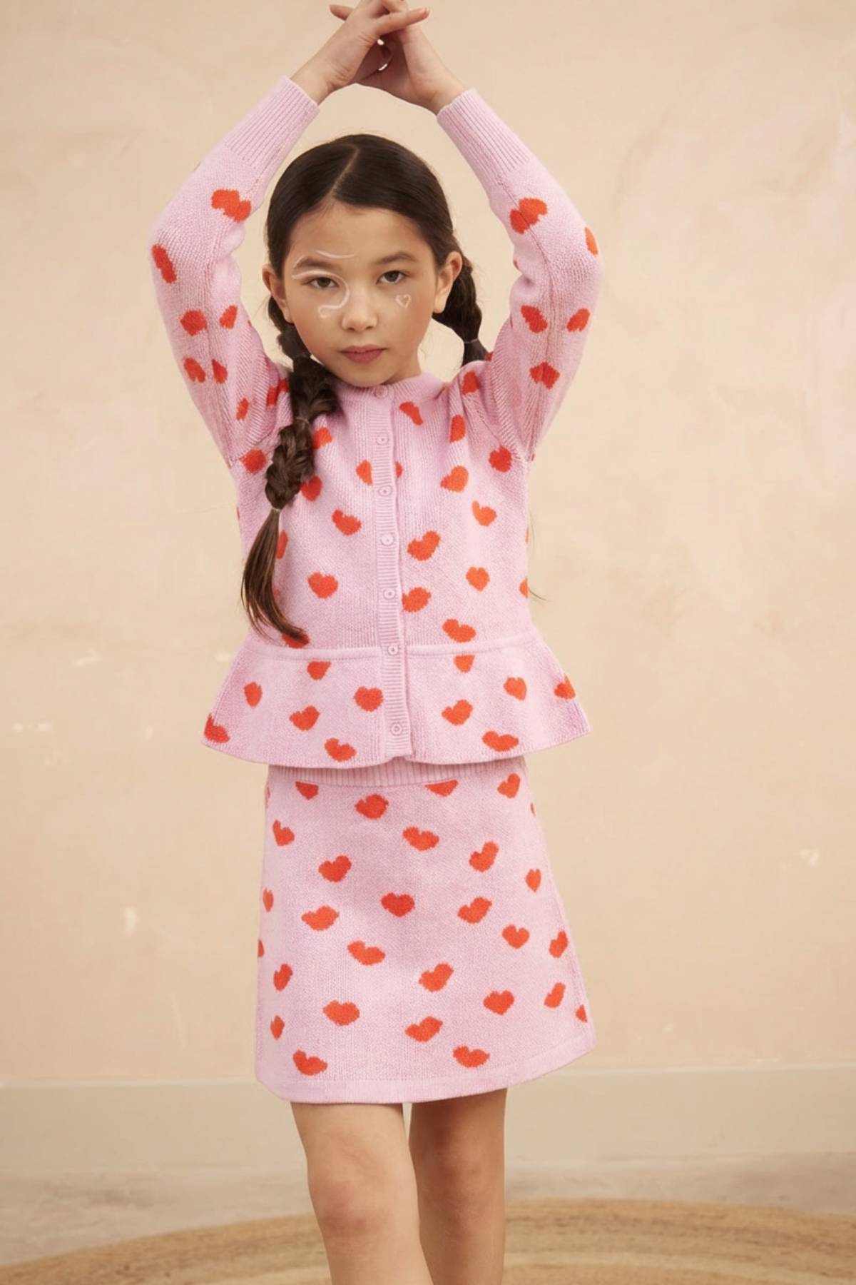 Love Hearts Ruffled Jacket | Bubble Gum