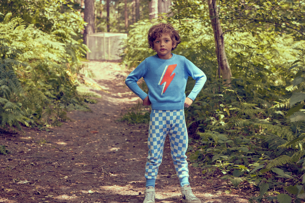 Kids Organic Cotton and Cashmere Checked Pants