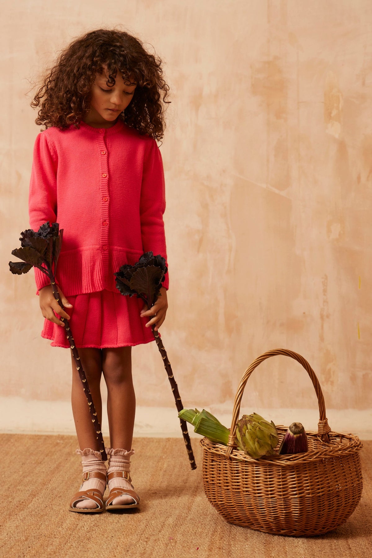 Ruffled Hem Jacket | Raspberry