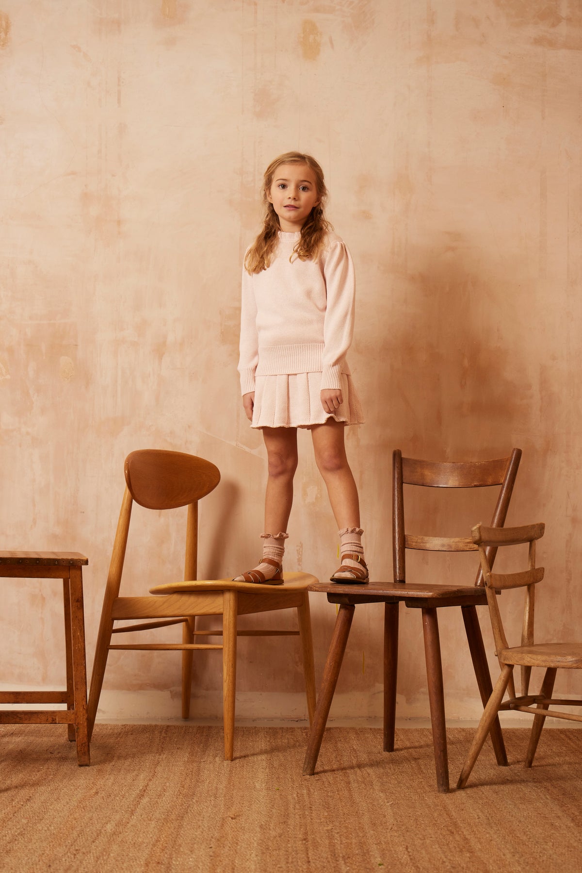 Ruffled Collared Jumper | Blush