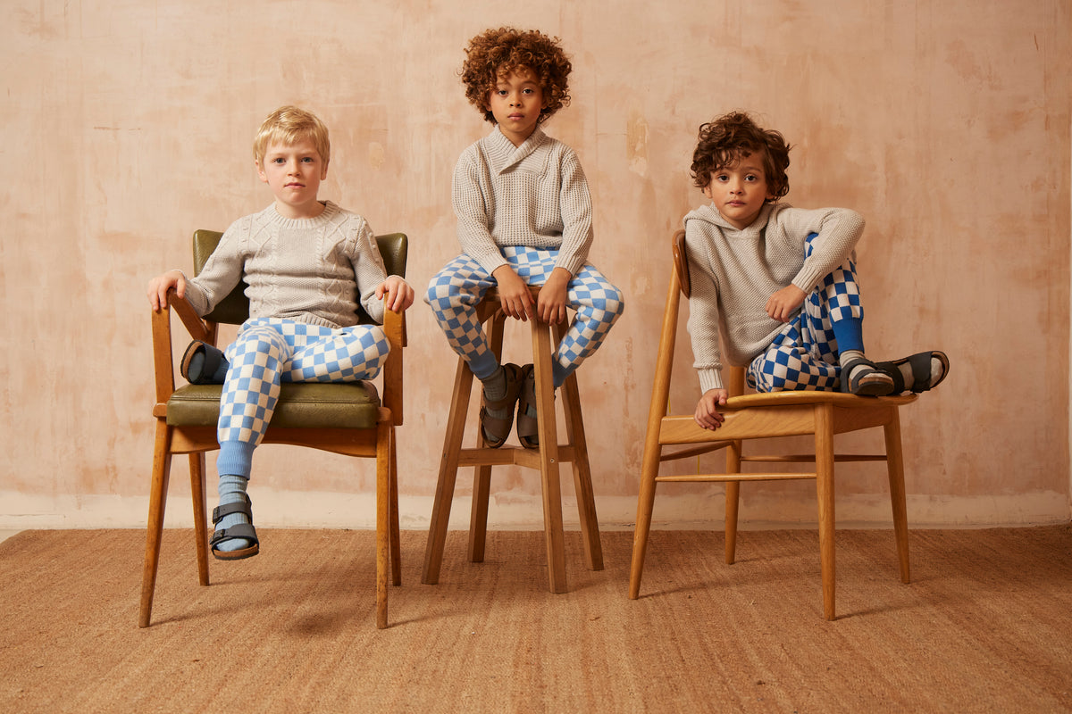 Schal-Waffelstrickpullover | Stein