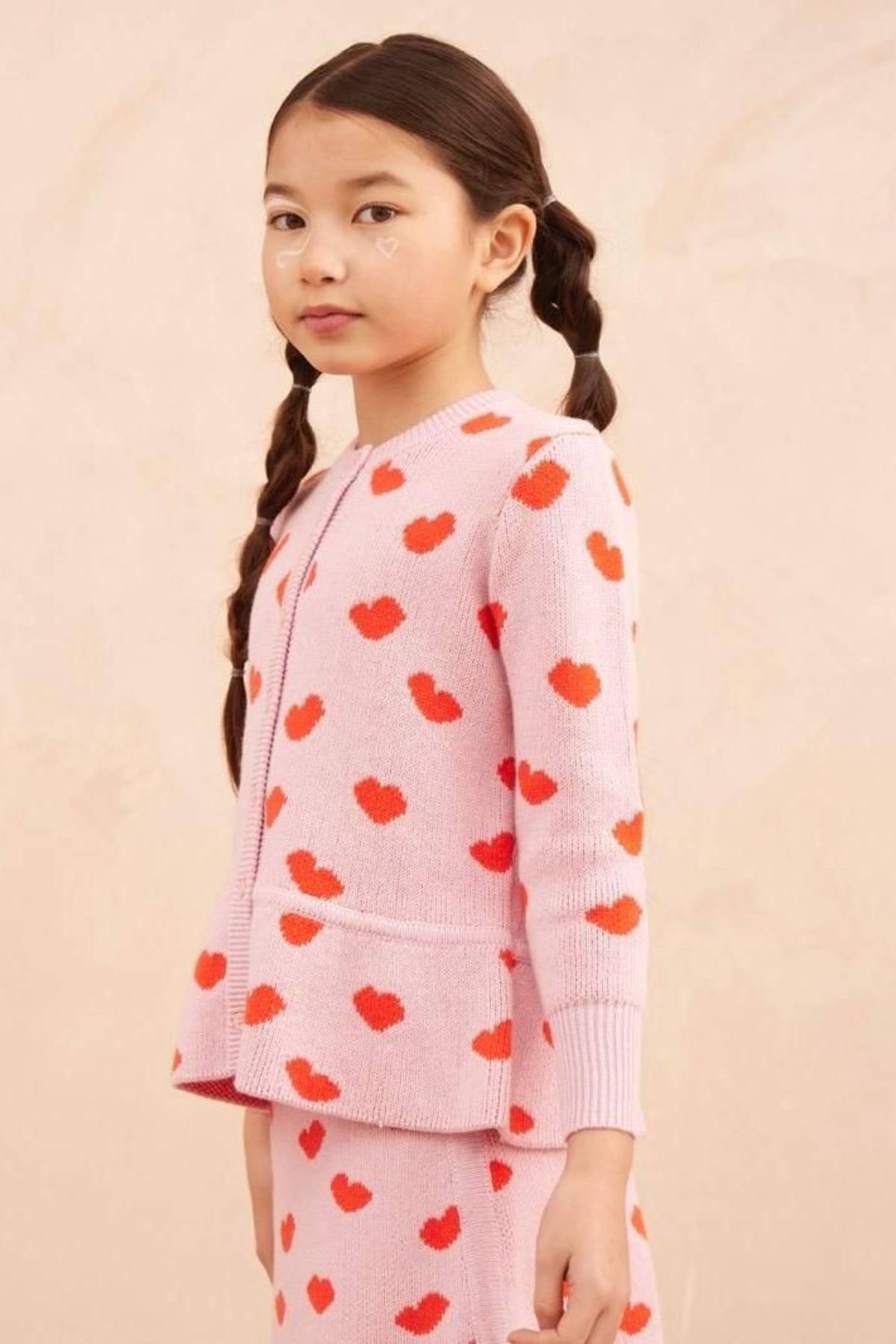Love Hearts Ruffled Jacket | Bubble Gum