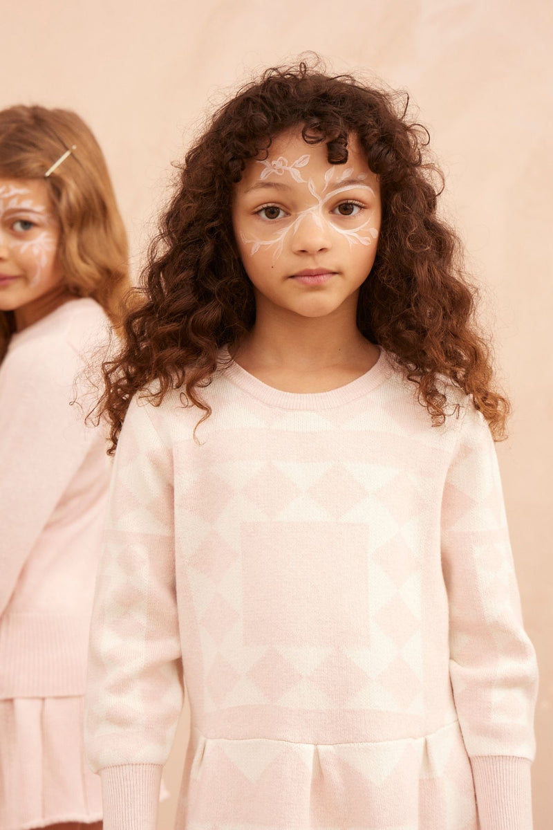 MIKA & MILO Aztec Dress | Blush - - organic cotton cashmere