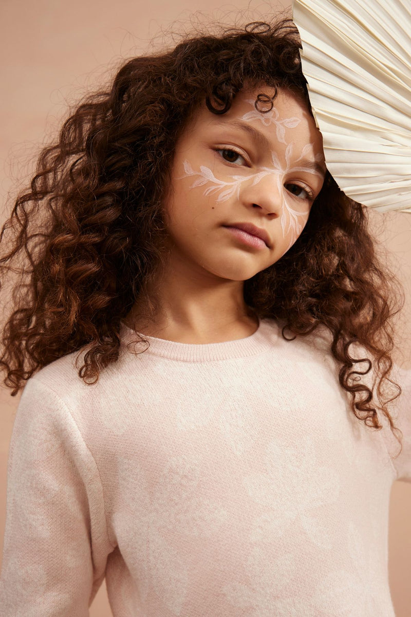 MIKA & MILO Chestnut Leaves Dress | Blush - - organic cotton cashmere