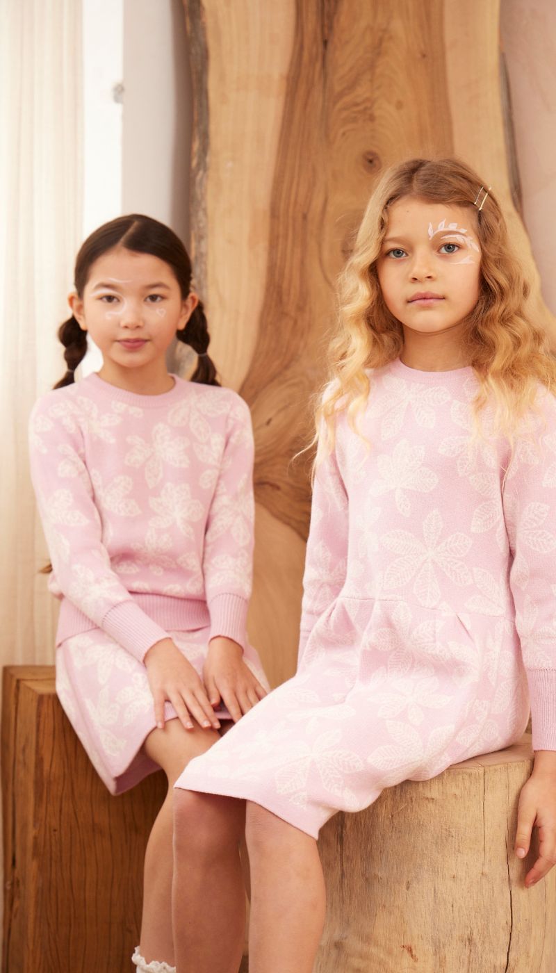 Chestnut Leaves Pencil Skirt | Bubble Gum