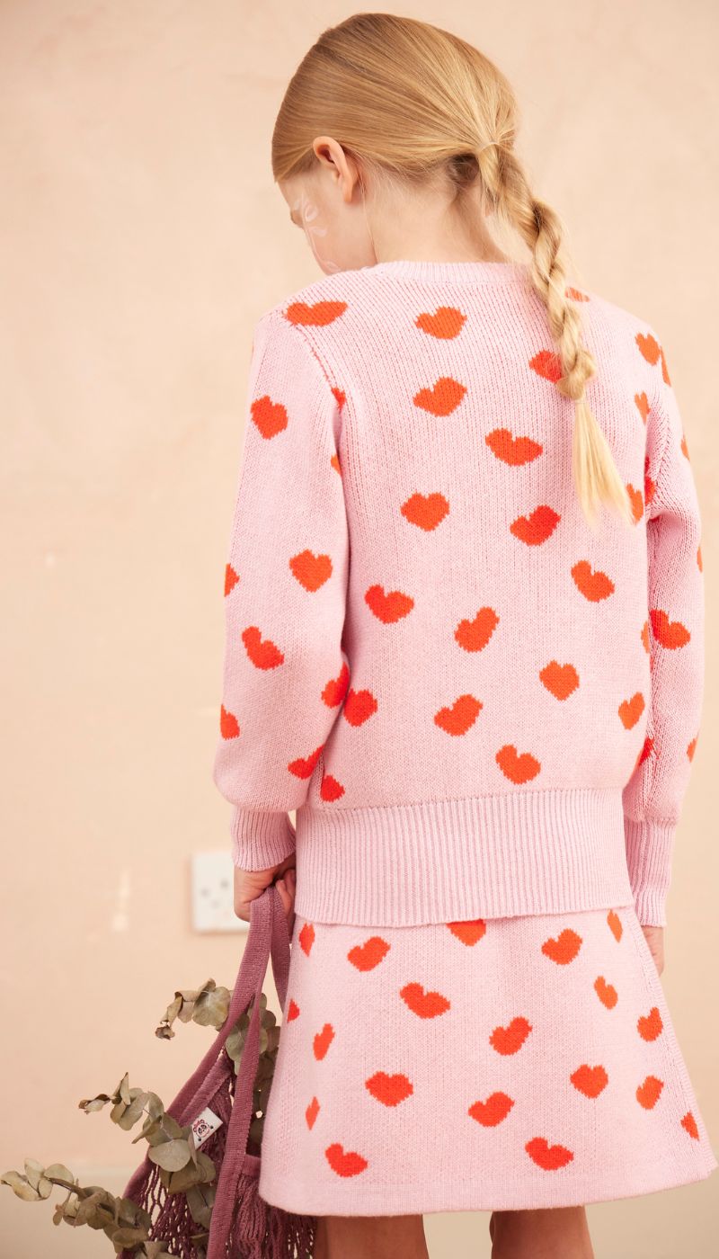 Love Hearts Jumper | Bubble Gum
