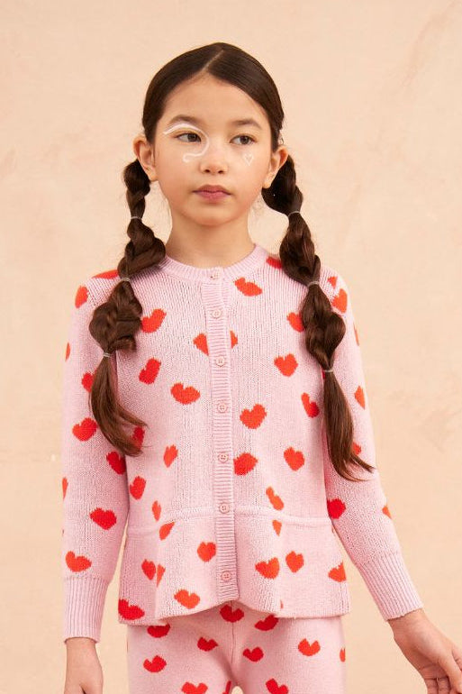 Love Hearts Ruffled Jacket | Bubble Gum