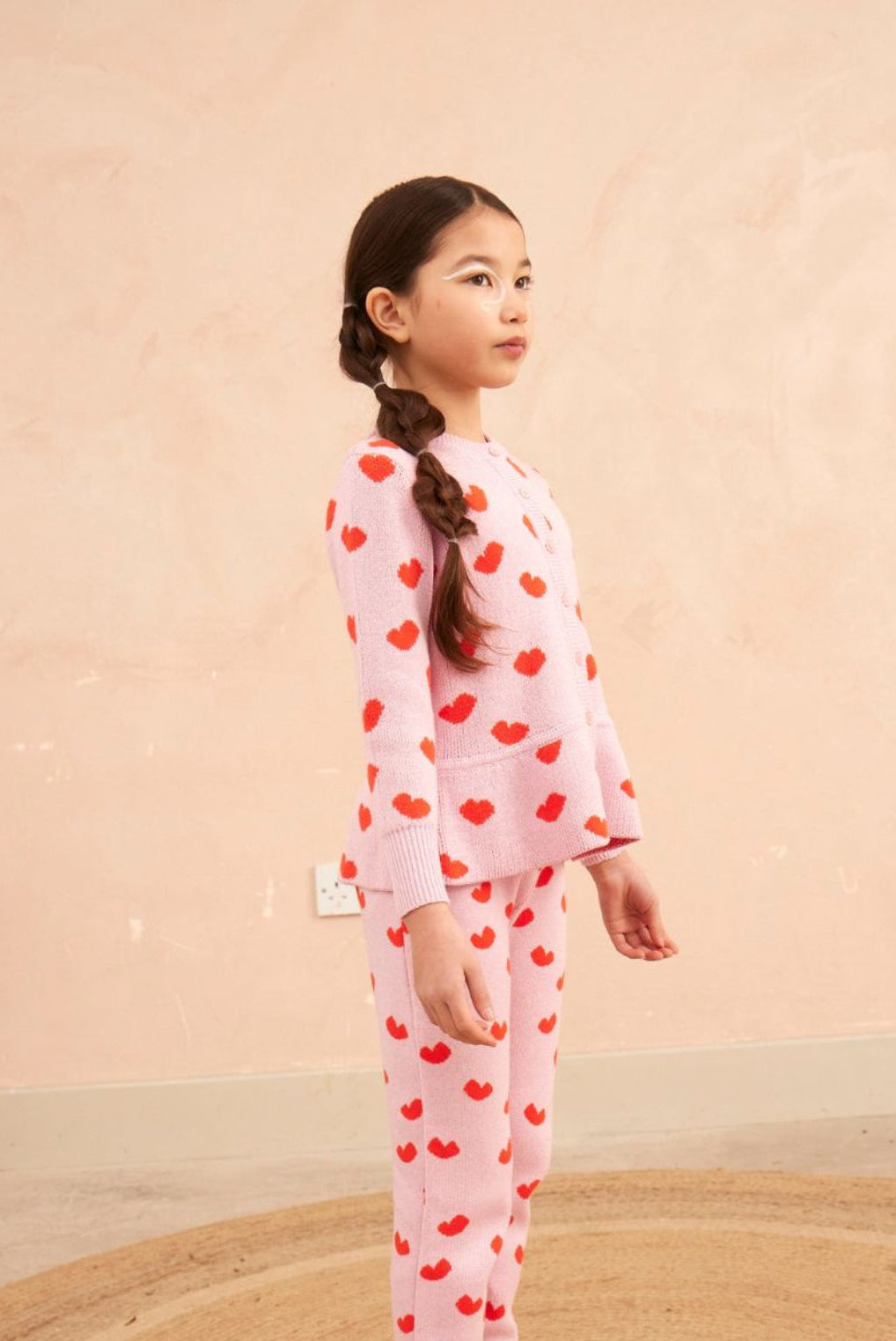 Love Hearts Ruffled Jacket | Bubble Gum