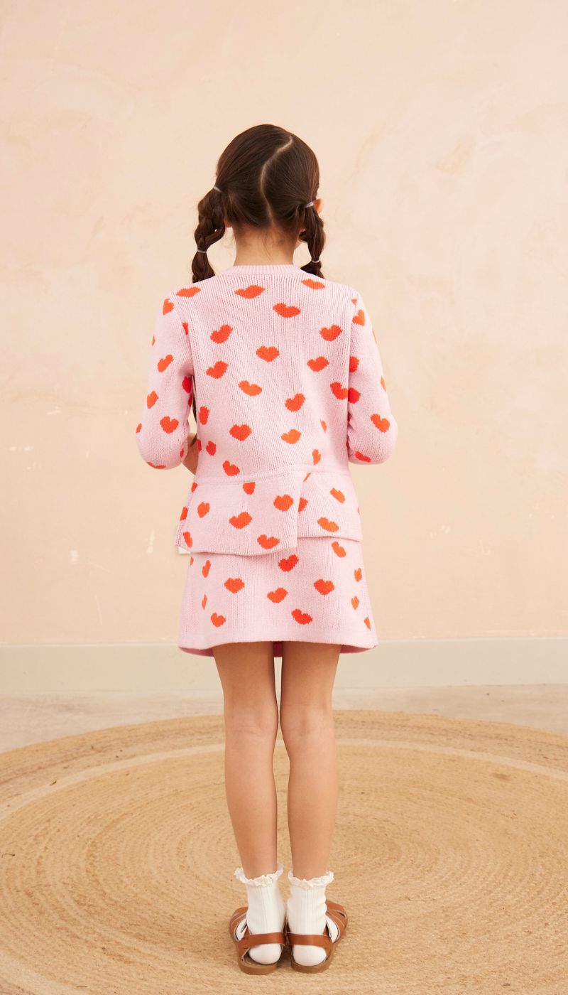 Love Hearts Pencil Skirt | Bubble Gum