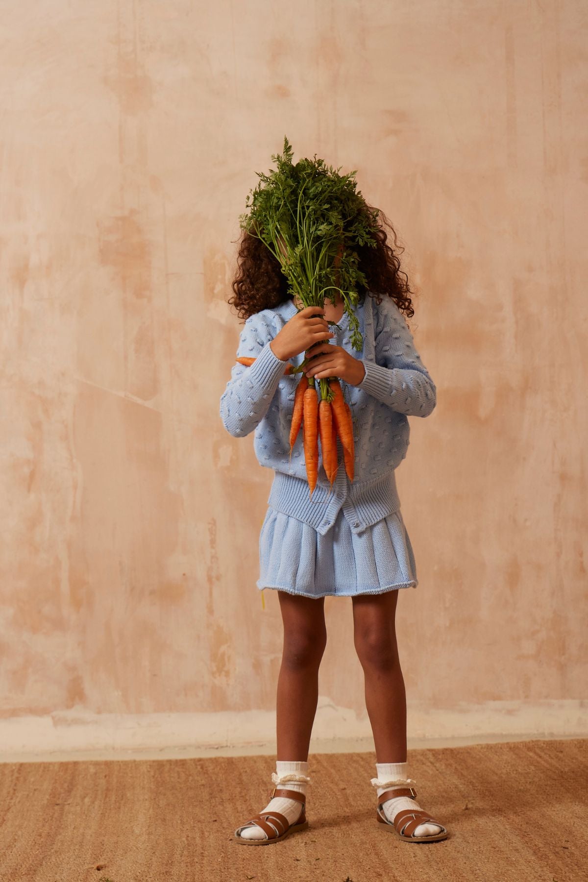 Popcorn Knit Cardigan | Sky