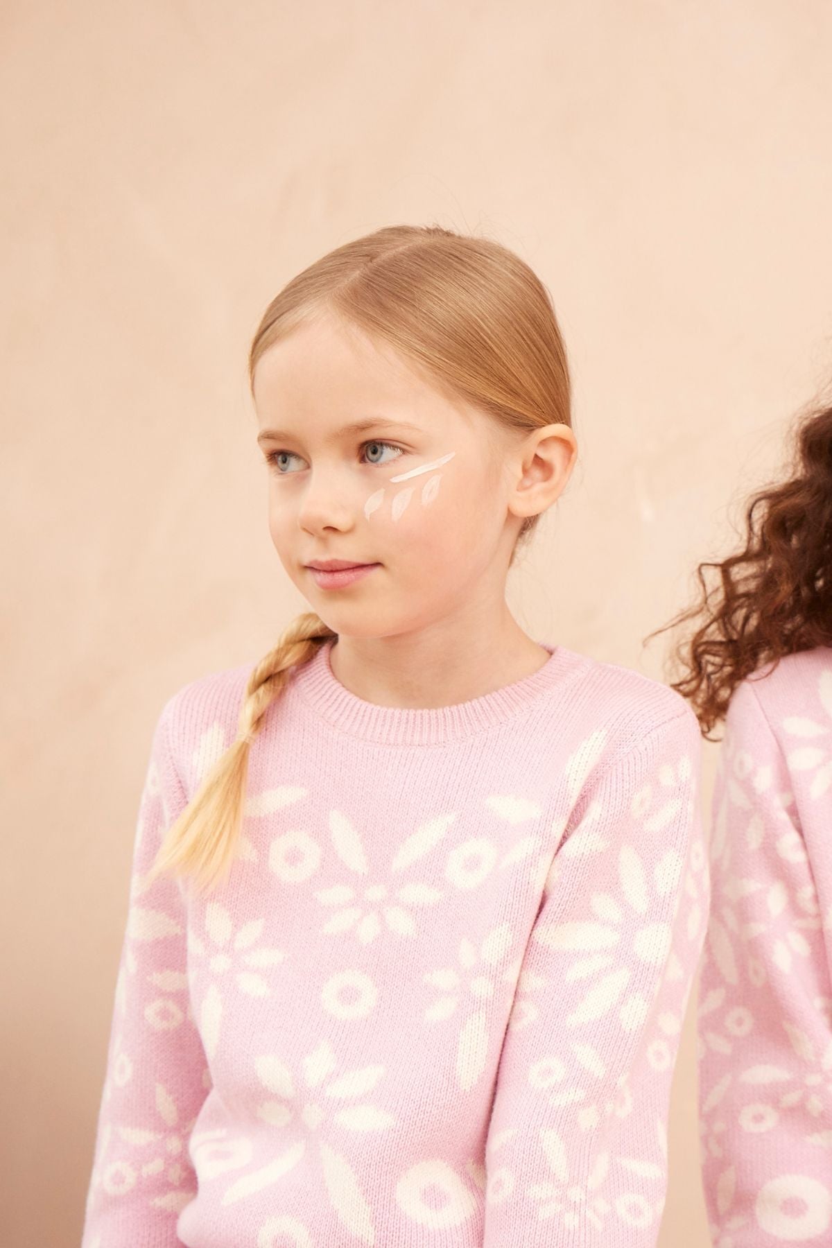 MIKA & MILO Snowflake Blossom Jumper | Bubble Gum - - organic cotton cashmere