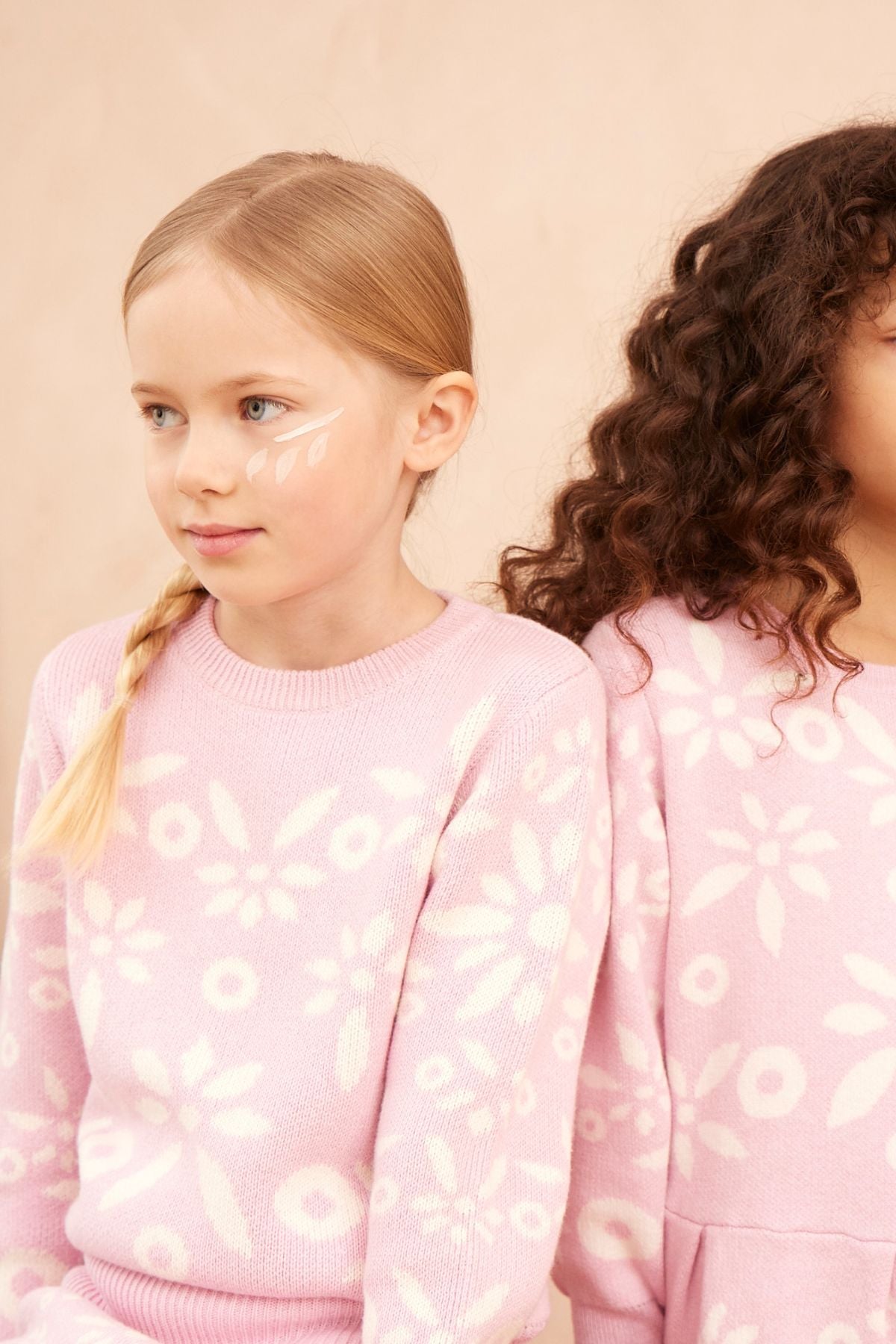 MIKA & MILO Snowflake Blossom Jumper | Bubble Gum - - organic cotton cashmere