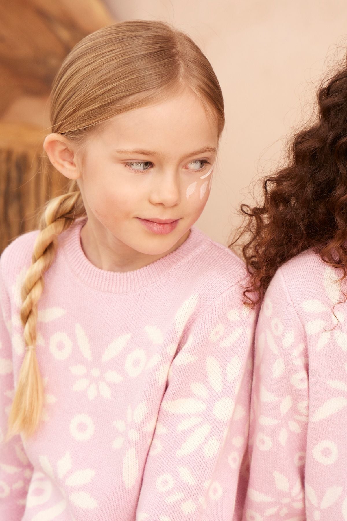 MIKA & MILO Snowflake Blossom Jumper | Bubble Gum - - organic cotton cashmere
