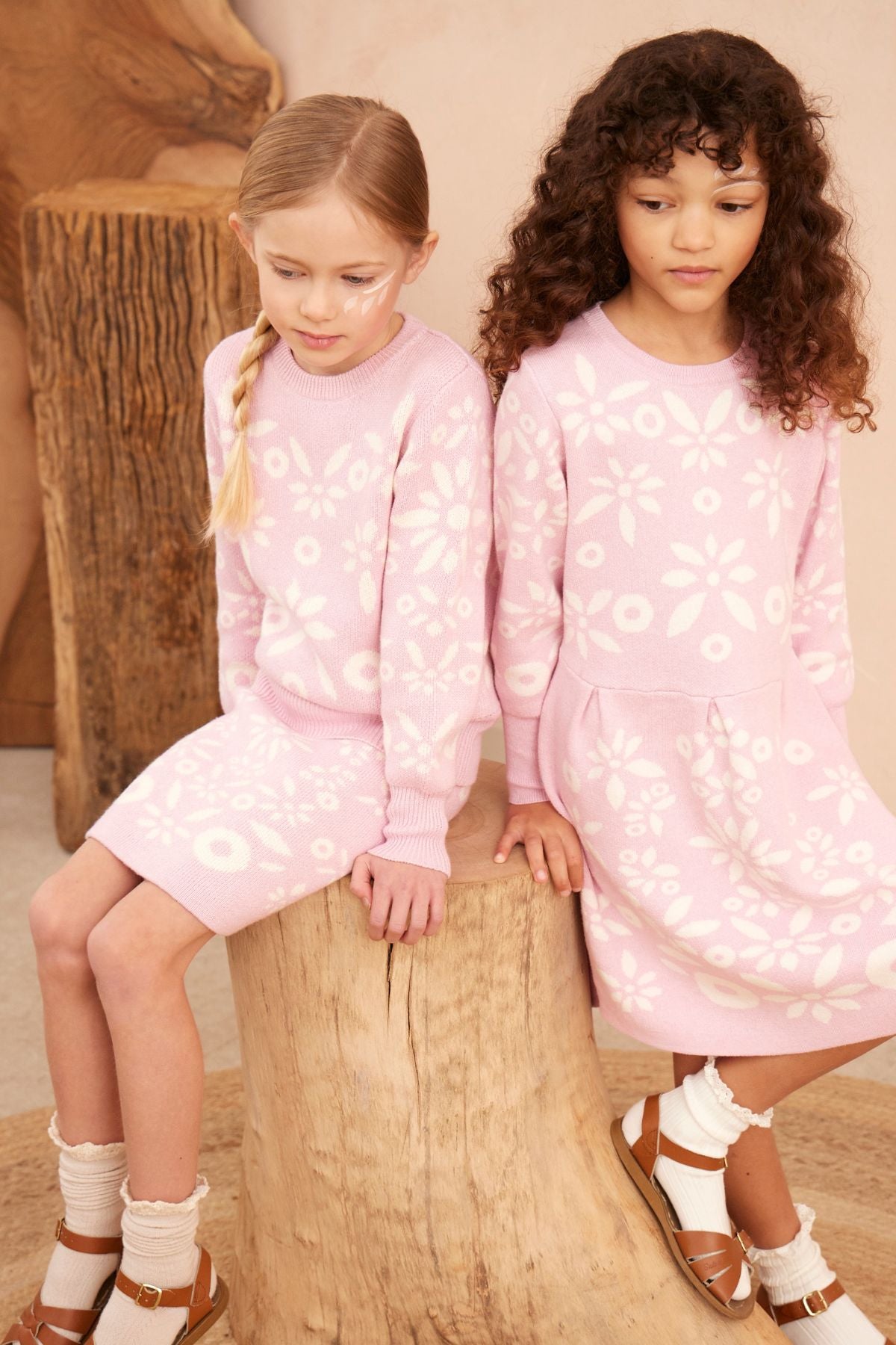 MIKA & MILO Snowflake Blossom Jumper | Bubble Gum - - organic cotton cashmere