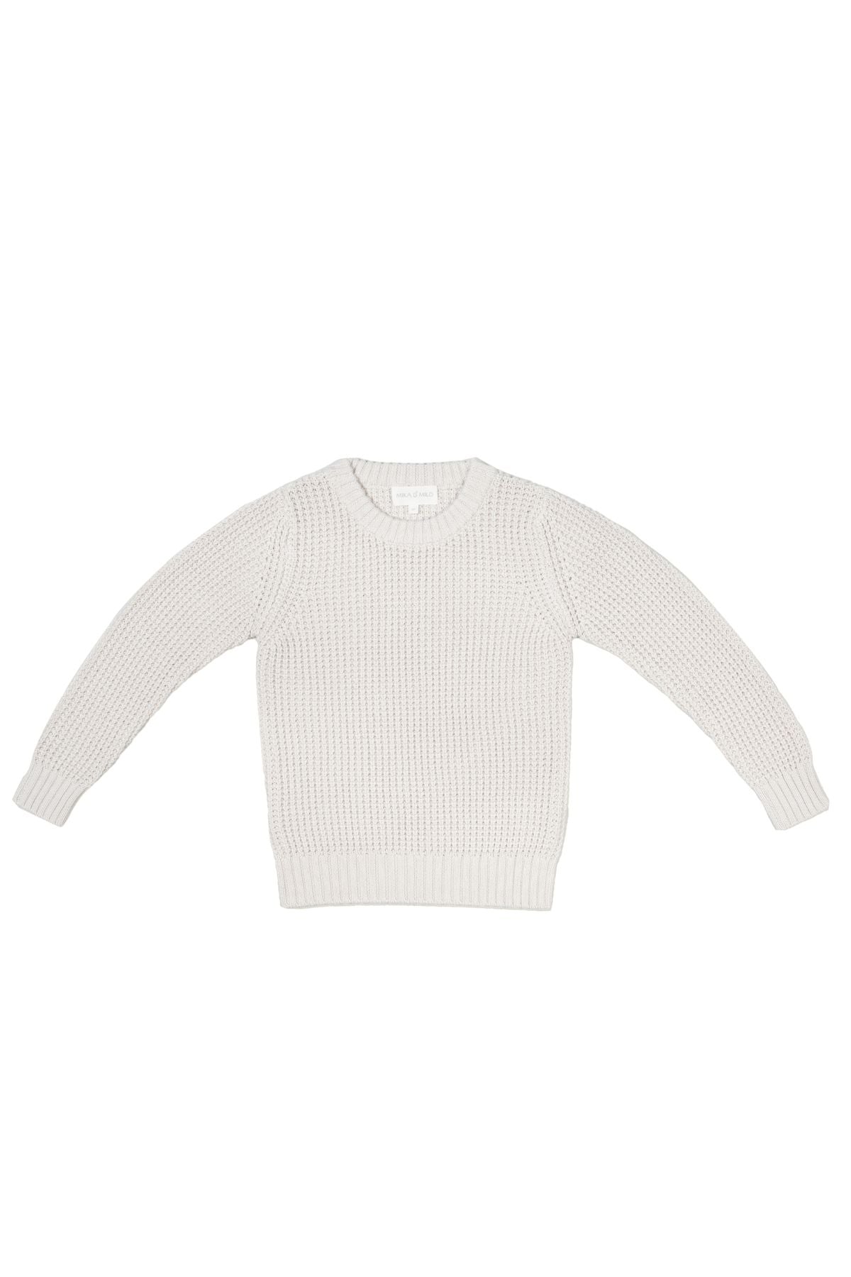 Waffle knit jumper in chalk in organic cotton cashmere, product flat