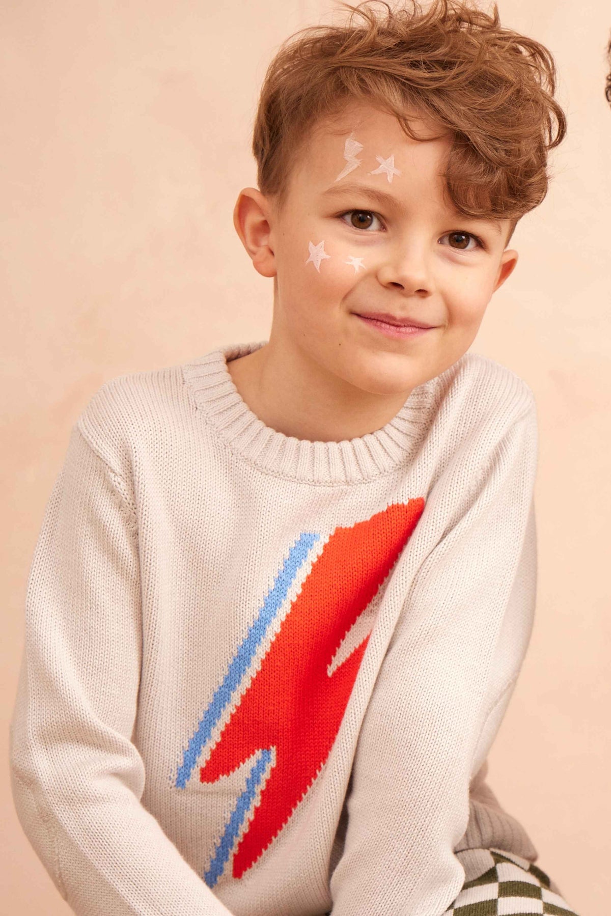 Lightning Bolt Jumper | Chalk