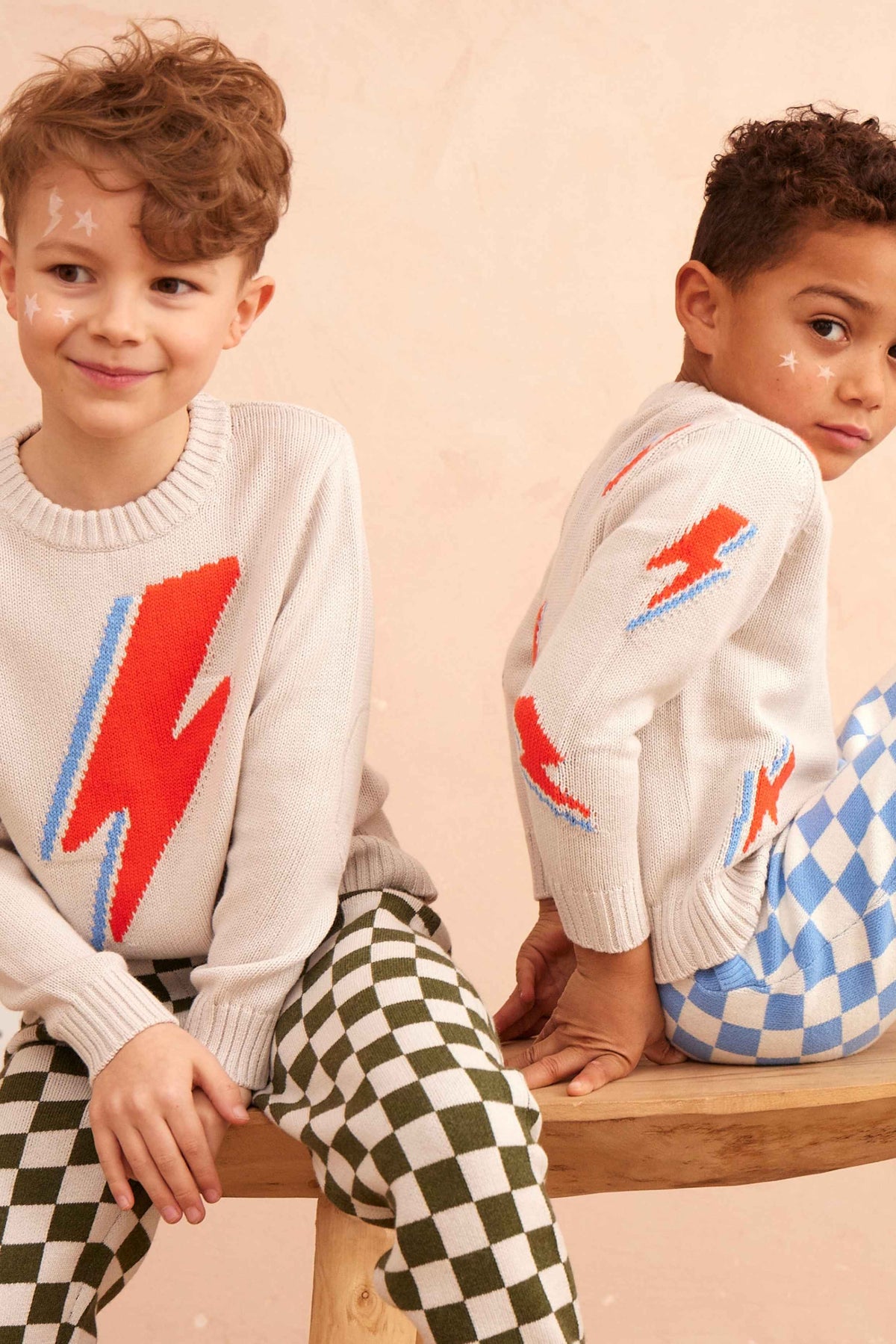 Lightning Bolt Jumper | Chalk