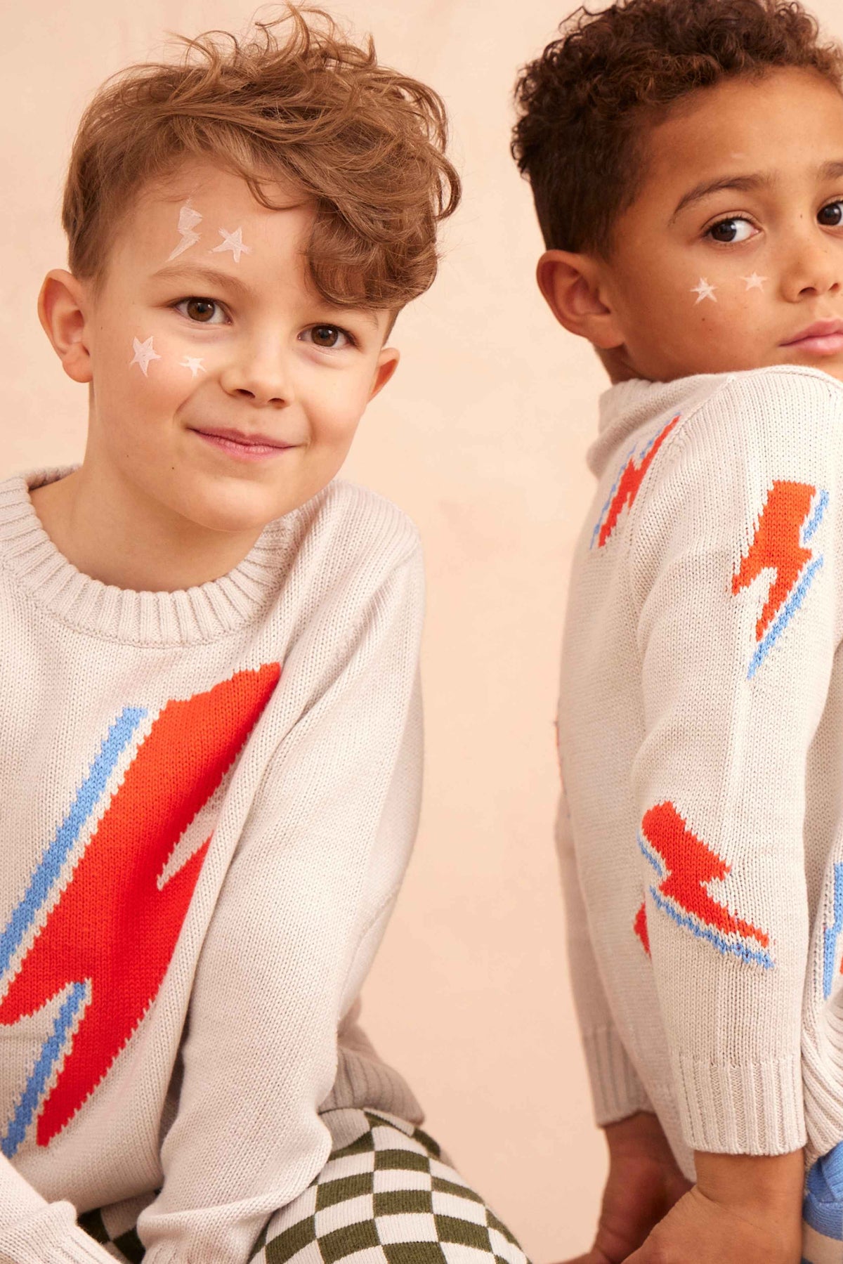 Lightning Bolt Jumper | Chalk