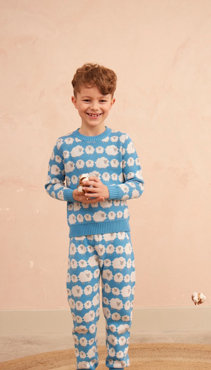 Flock of Sheep Jumper | Iceland Blue