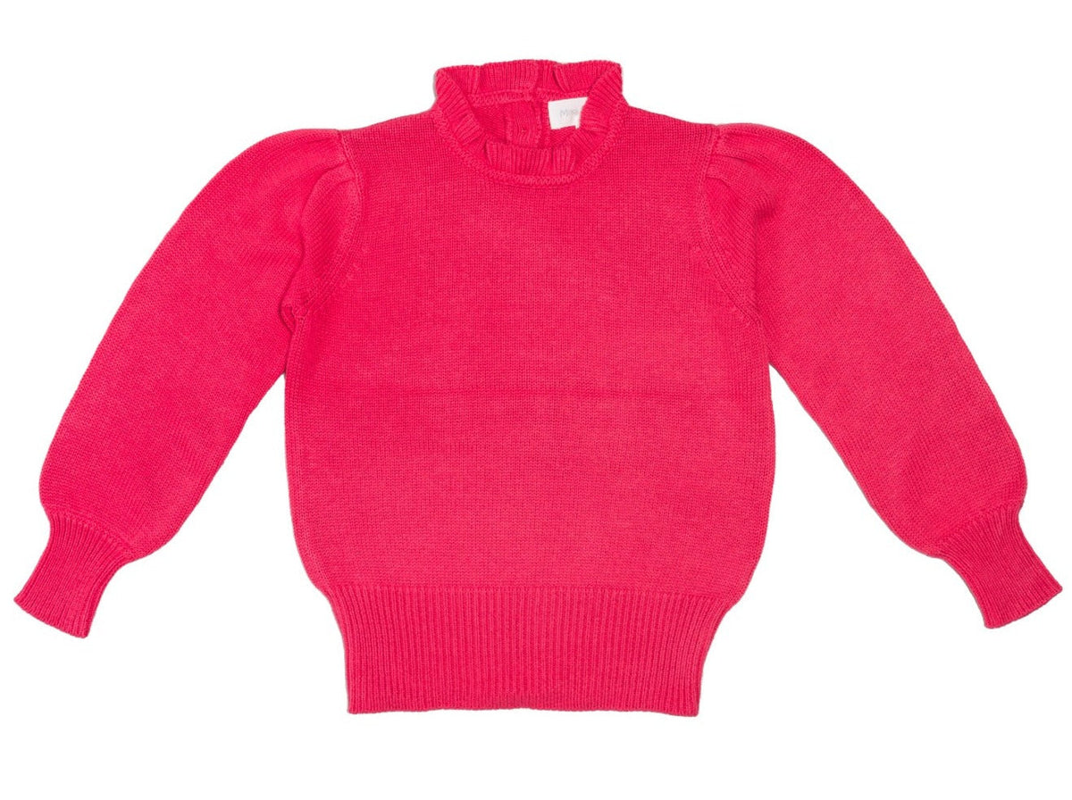 Ruffled Collared Jumper | Raspberry