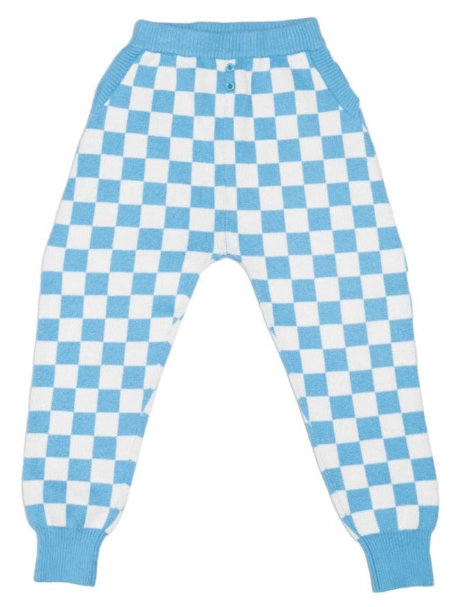 Kids Organic Cotton and Cashmere Checked Pants