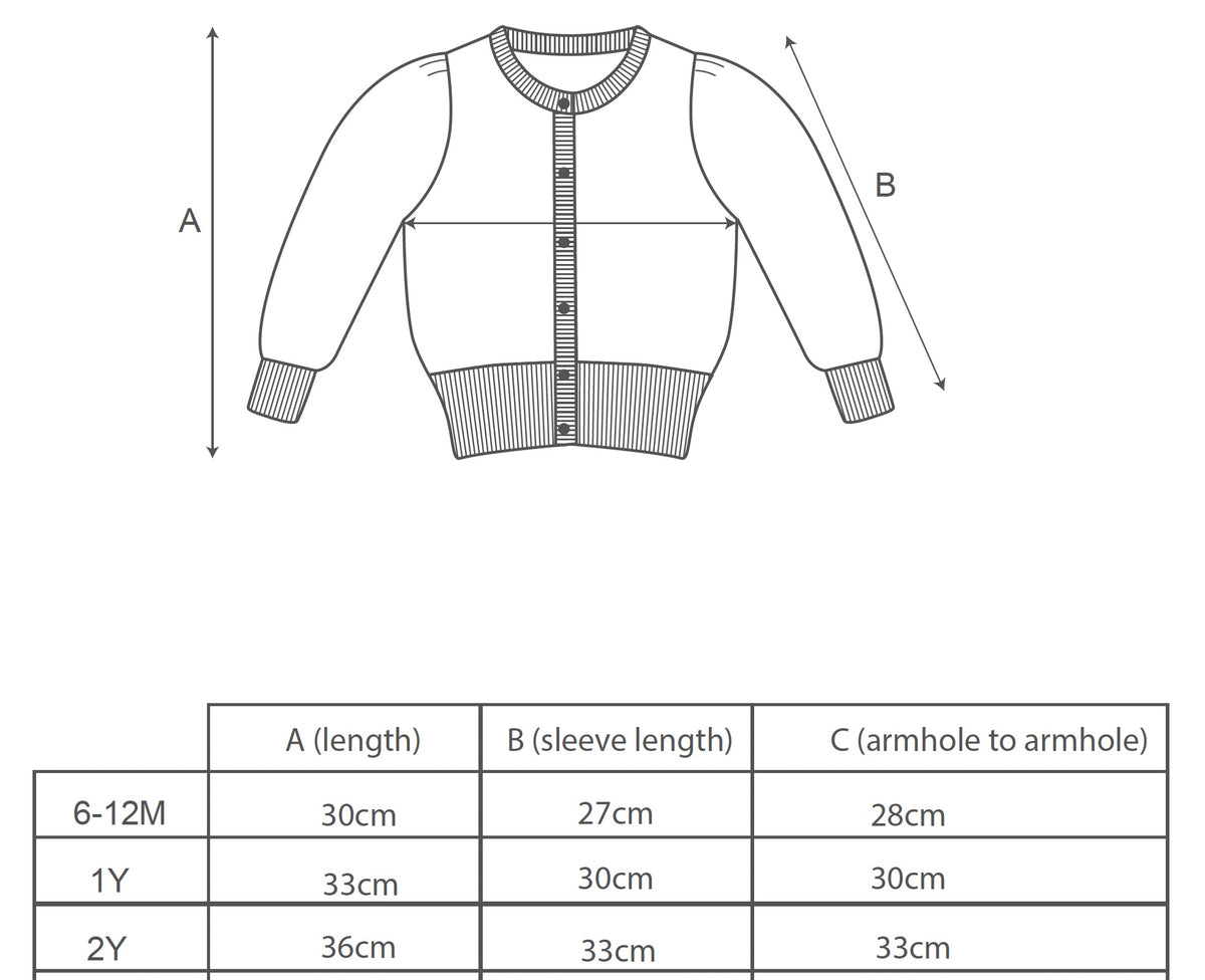Cardigan pop-corn pour bébé | Craie