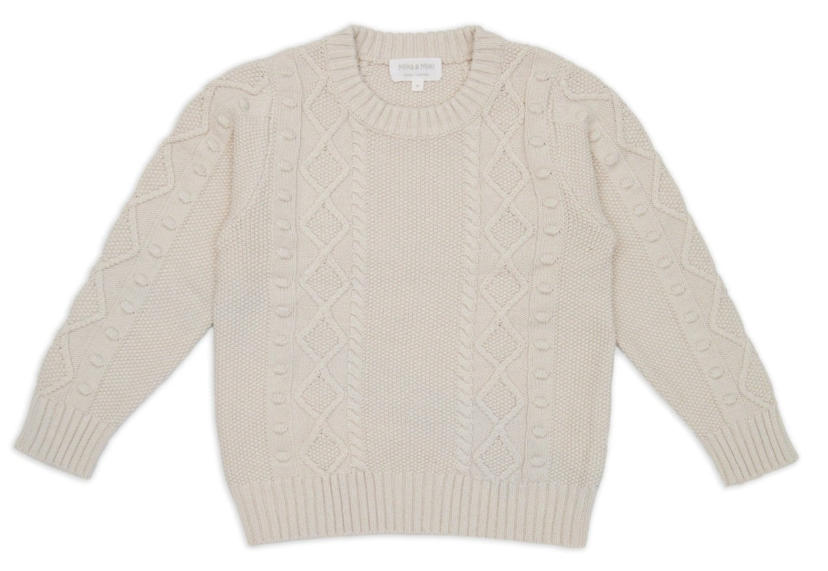 Popcorn Fisherman Jumper | Chalk