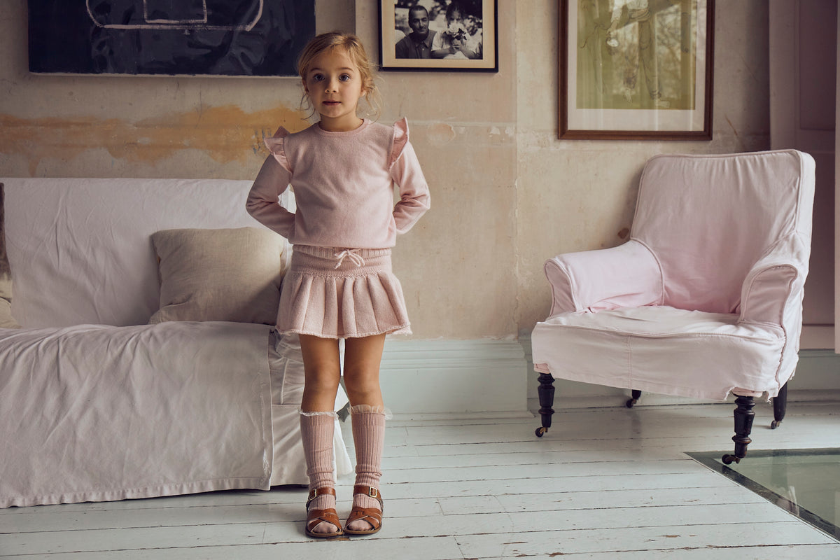 Pull à volants | cachemire/mérinos