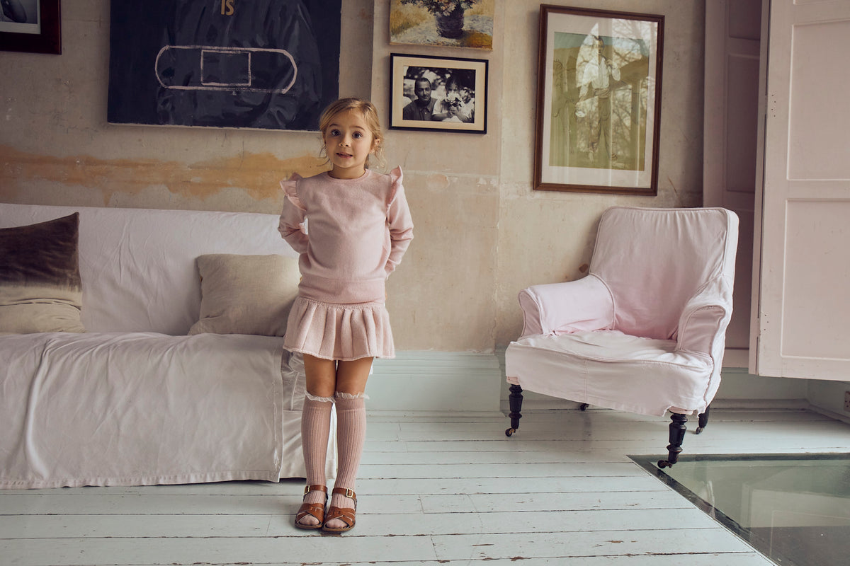 Pull à volants | cachemire/mérinos