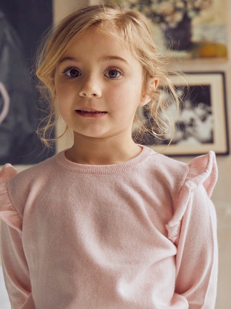 Pull à volants | cachemire/mérinos