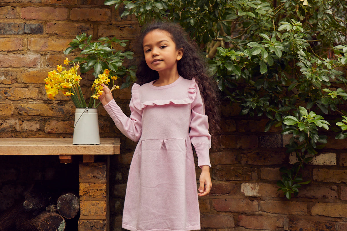 Ruffled Bib Dress| cashmere/ merino