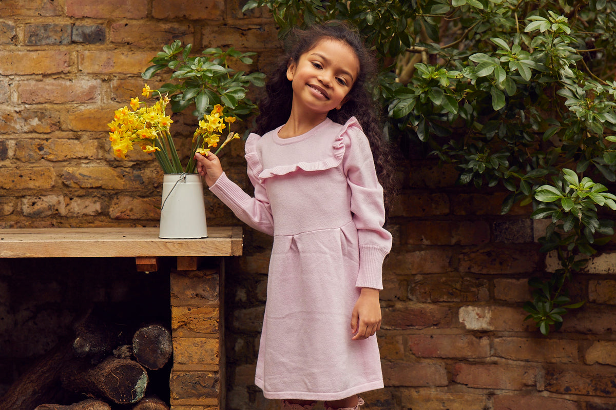 Ruffled Bib Dress| cashmere/ merino