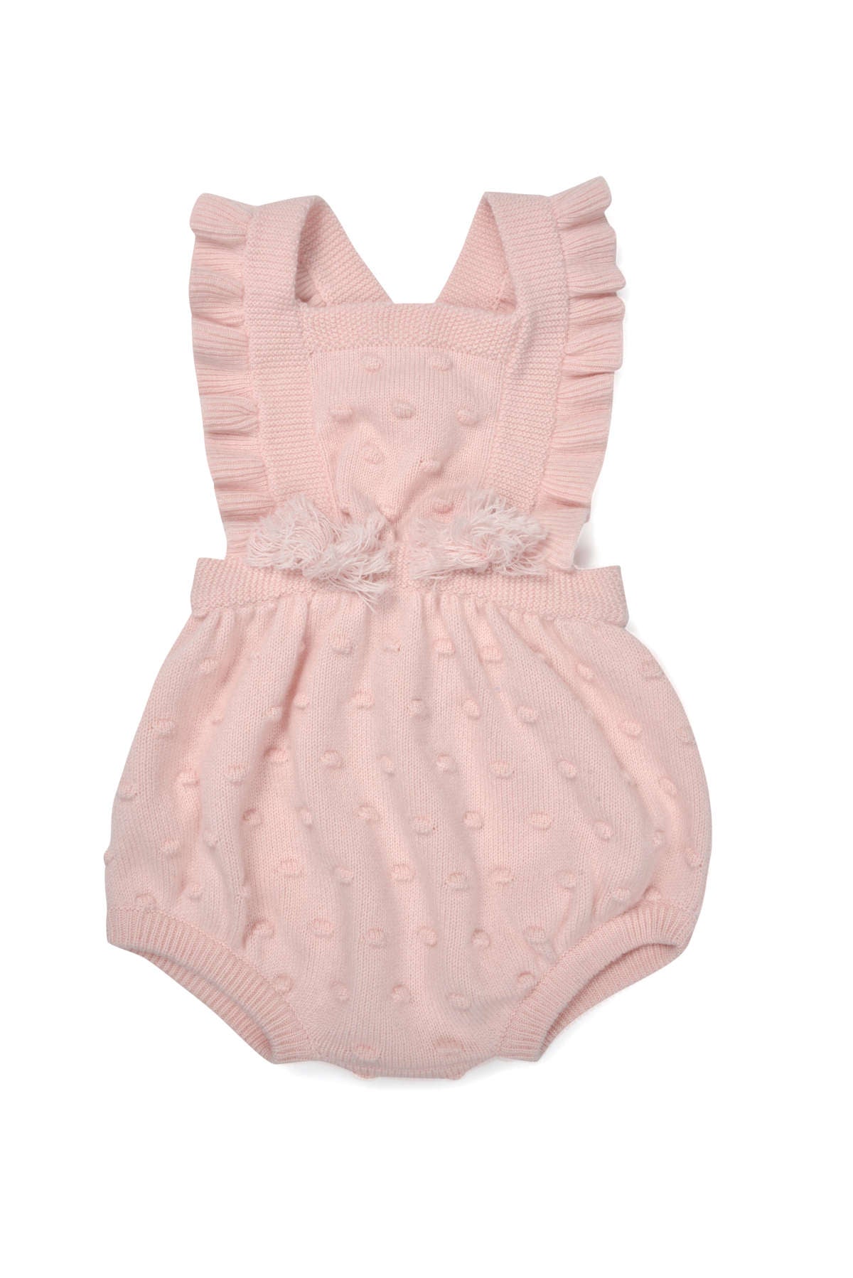 Ruffled Popcorn Romper | cashmere/ merino