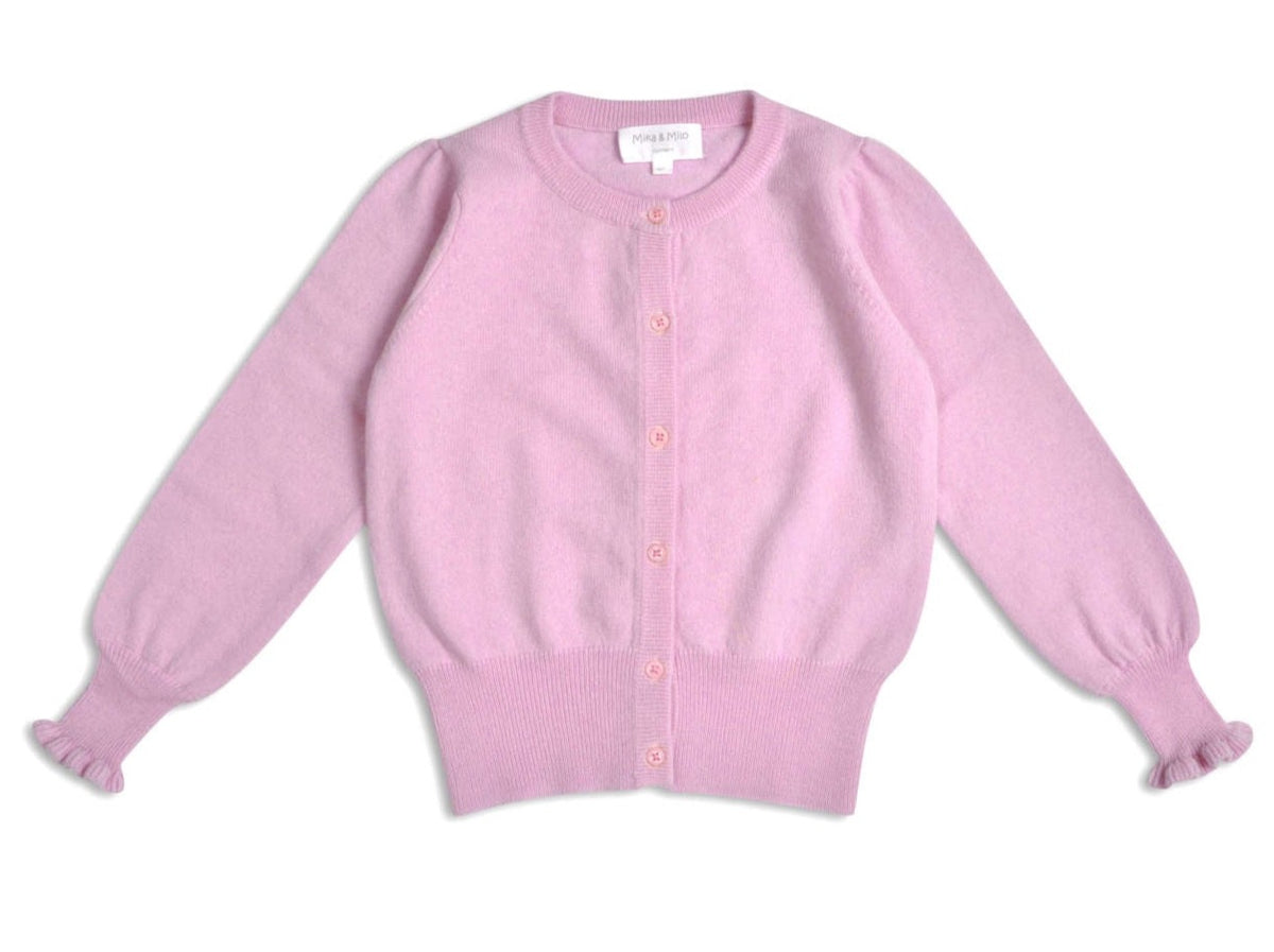 Ruffled Sleeve Cardigan | cashmere/merino