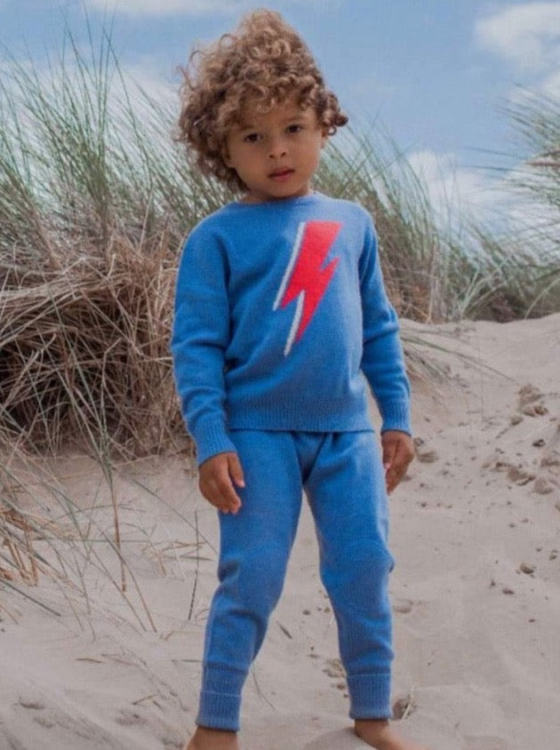 Boys cashmere lightning bolt jumper