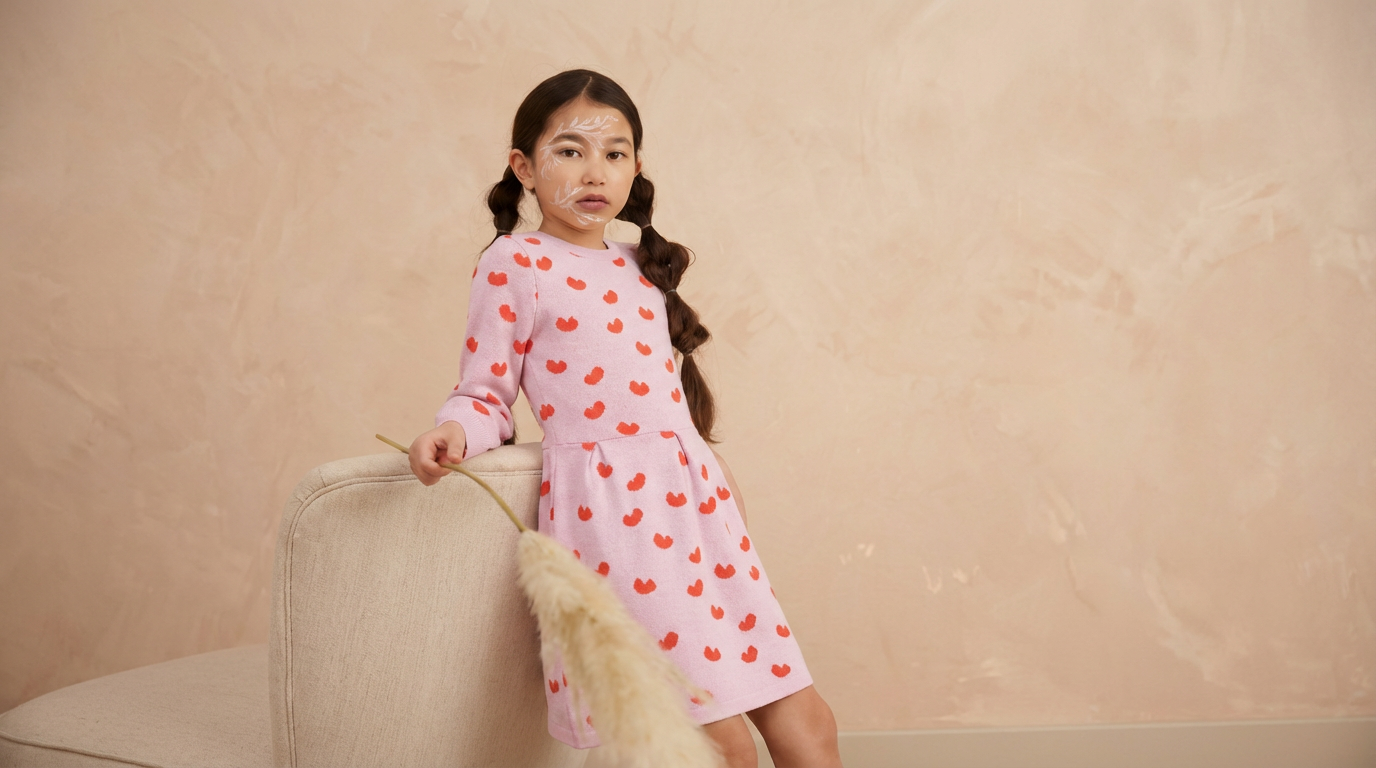 Heart-Jacquard Knitwear for Girls — The Love Hearts Collection | MIKA & MILO