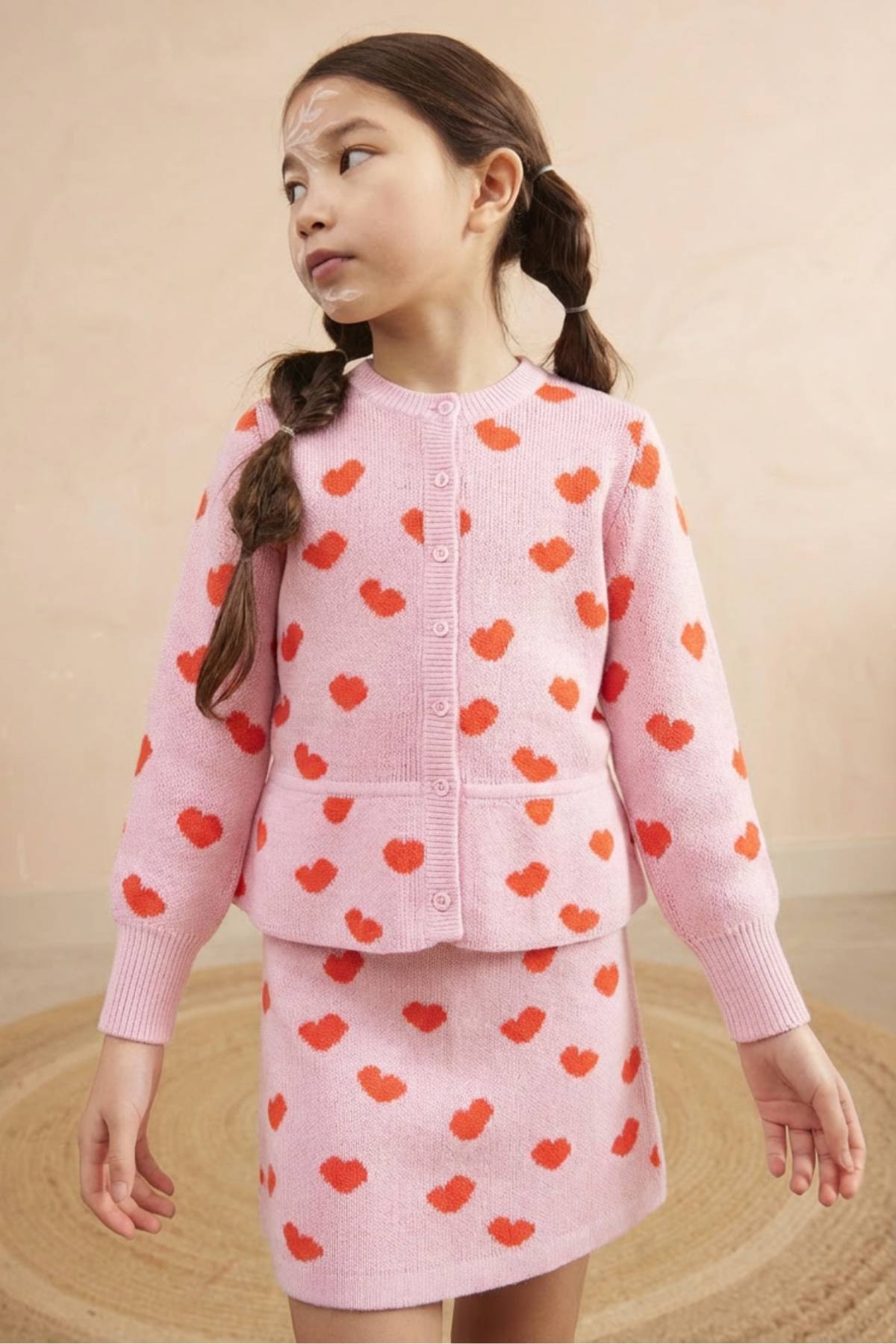 Love Hearts Ruffled Jacket | Bubble Gum