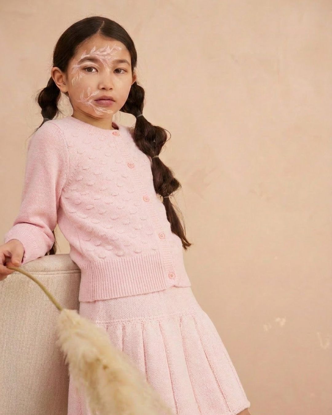 Popcorn Knit Cardigan | Blush — image 4 of 7