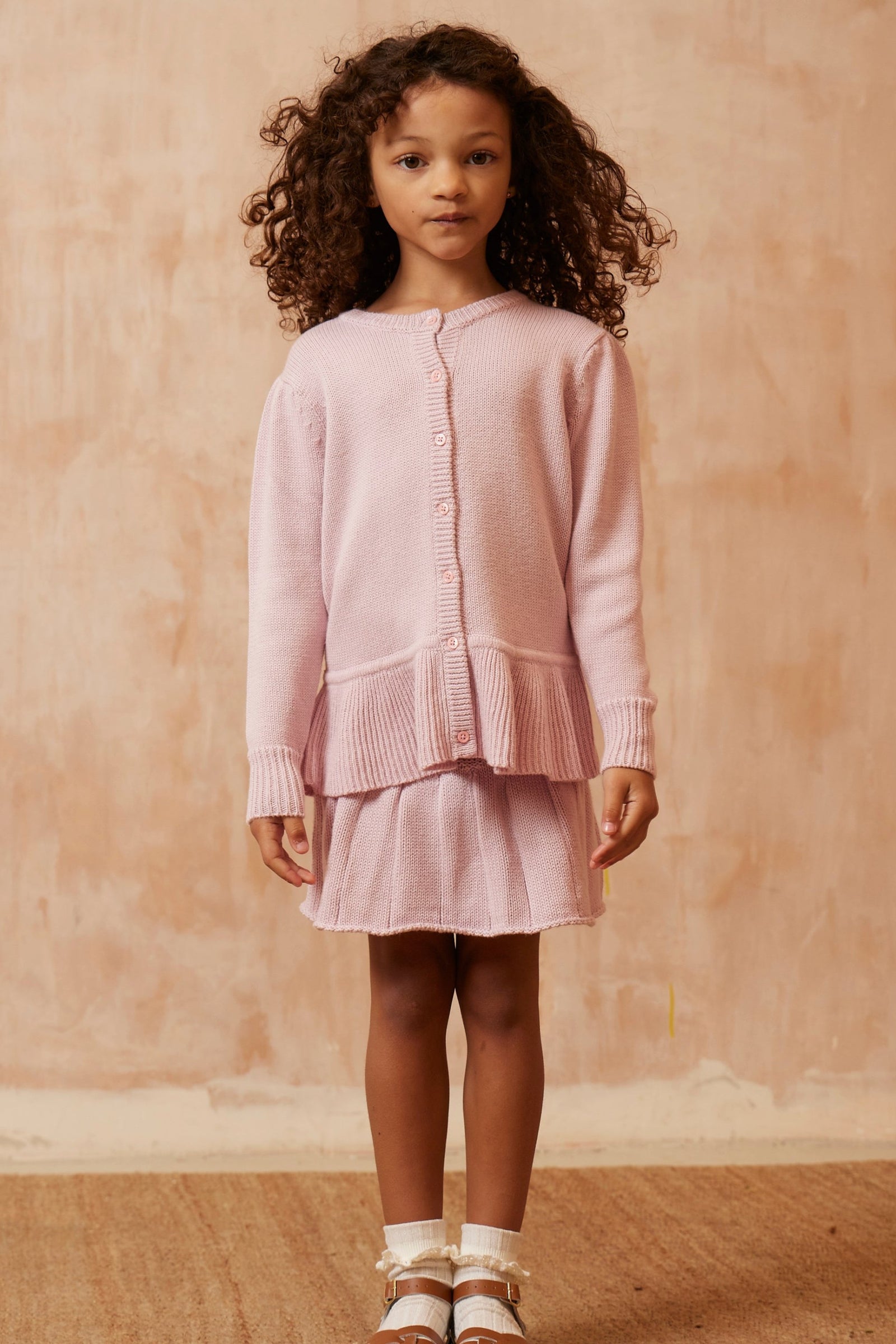 MIKA & MILO Ruffled Hem Jacket | Lilac - - organic cotton cashmere