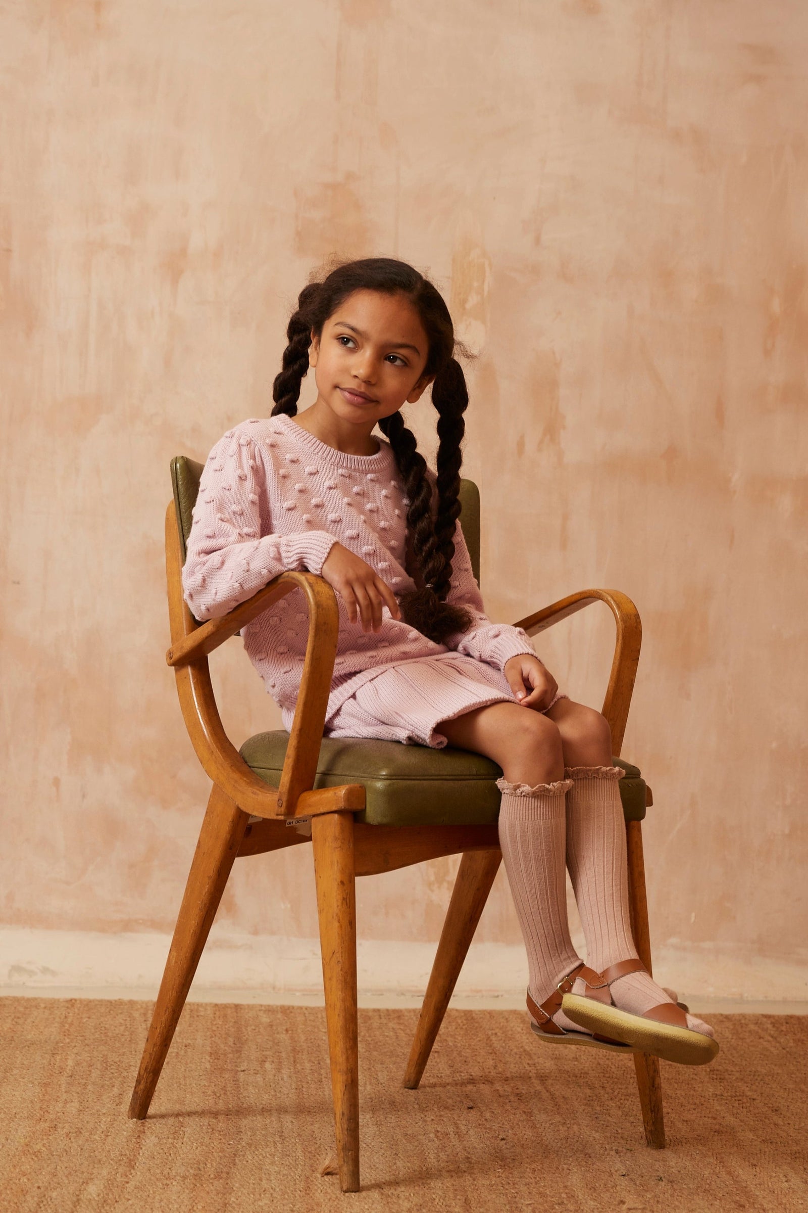 MIKA & MILO Popcorn Knit Jumper | Lilac - - organic cotton cashmere