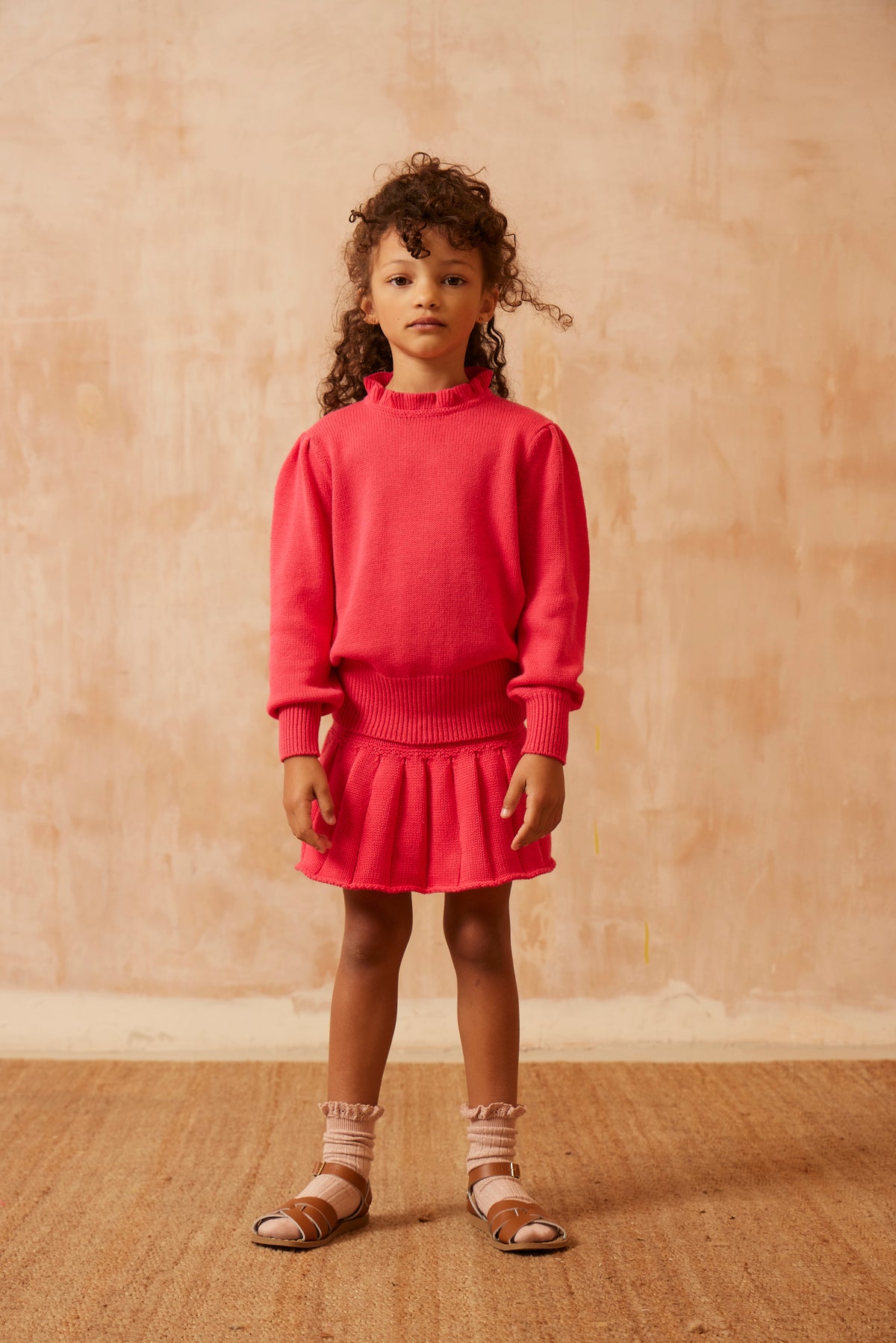 AW24 Ruffled Jumper | Raspberry