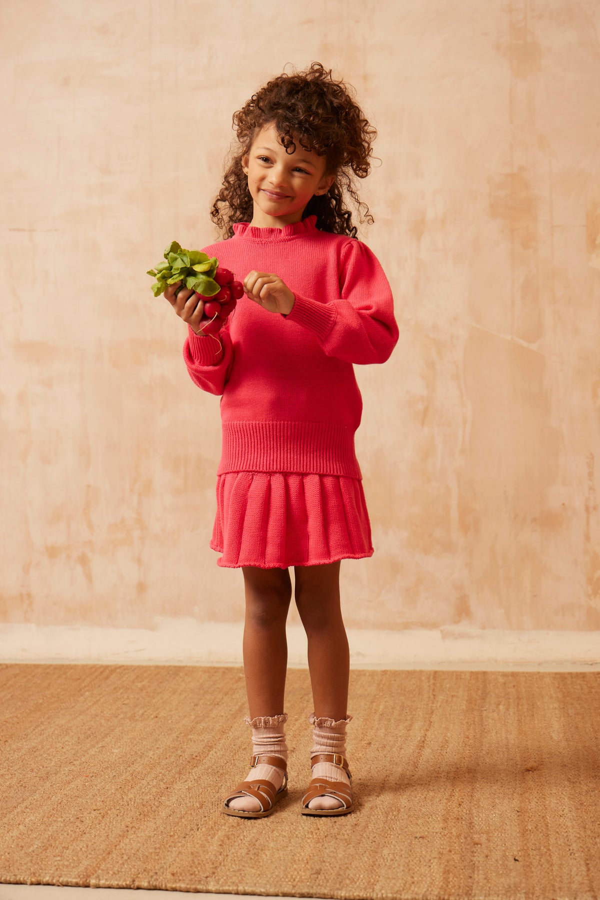 AW24 Ruffled Jumper | Raspberry