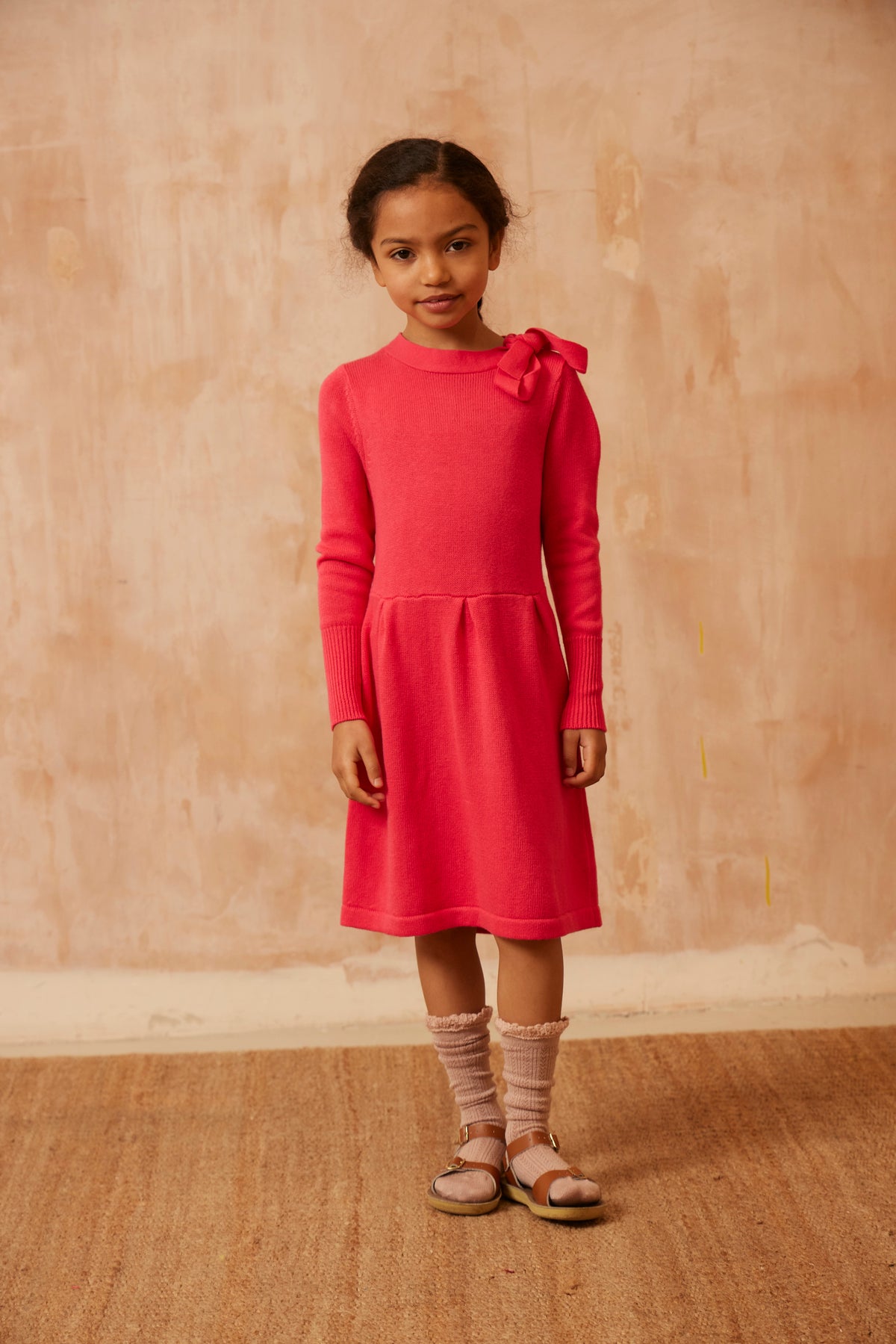 Ribbon Neck Dress | Raspberry