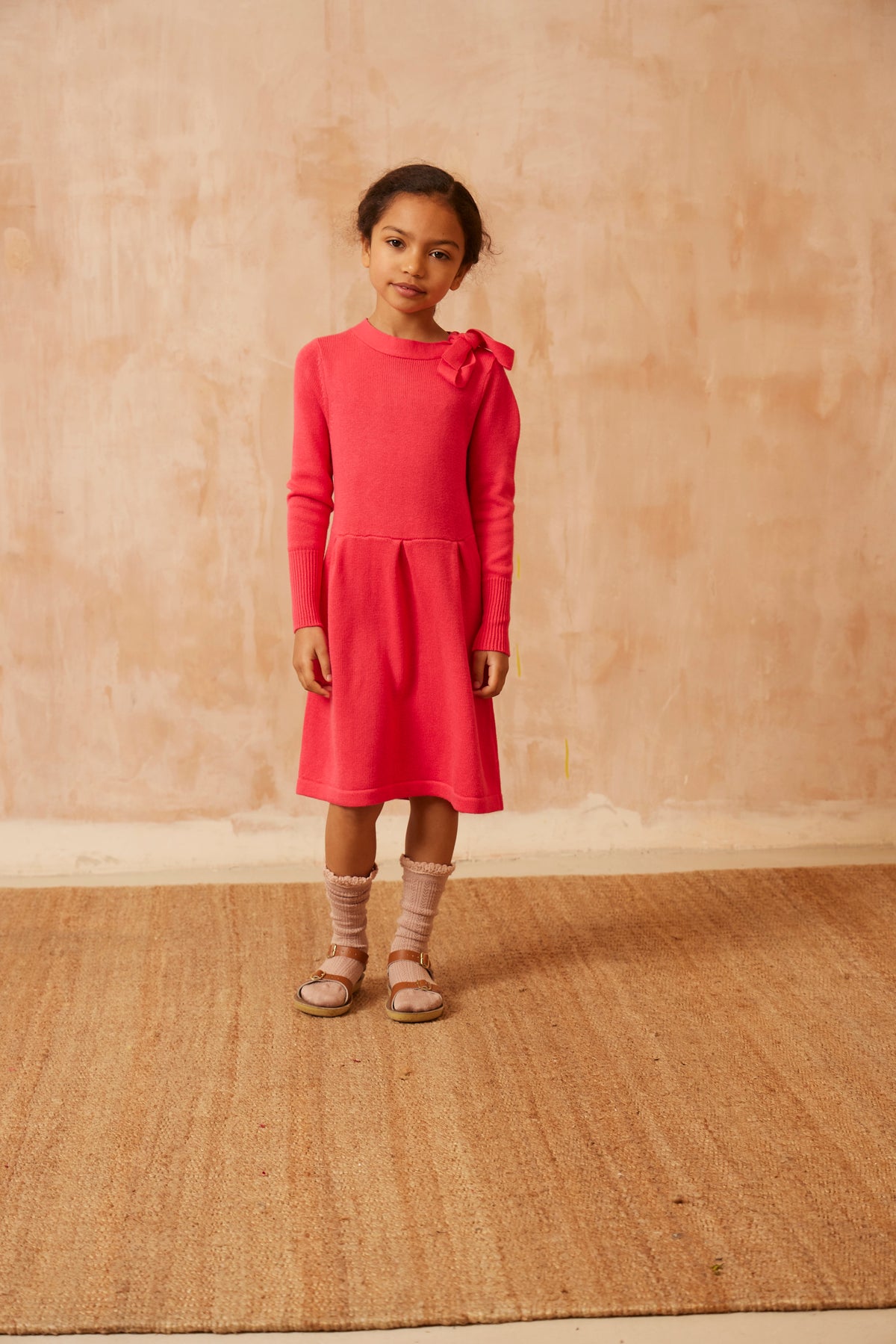 Ribbon Neck Dress | Raspberry