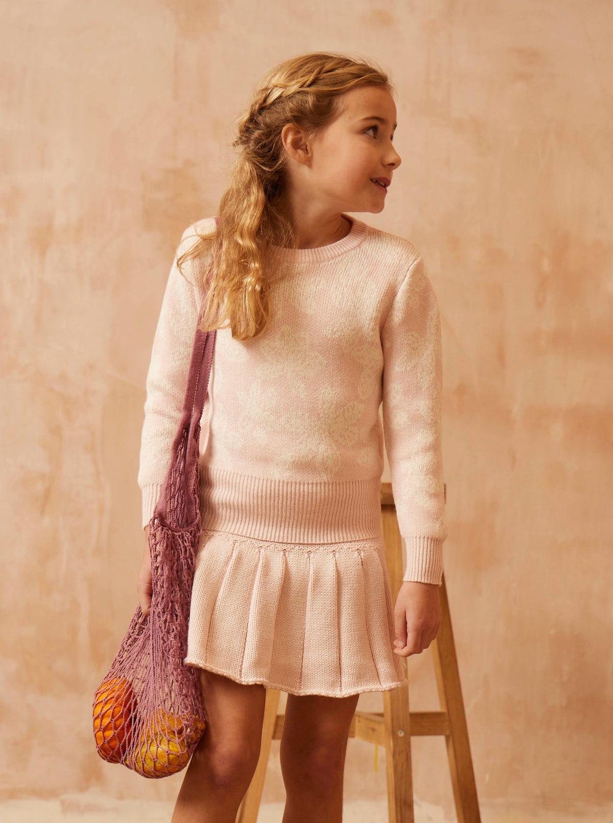 cute girls organic cotton knitted tennis skirt