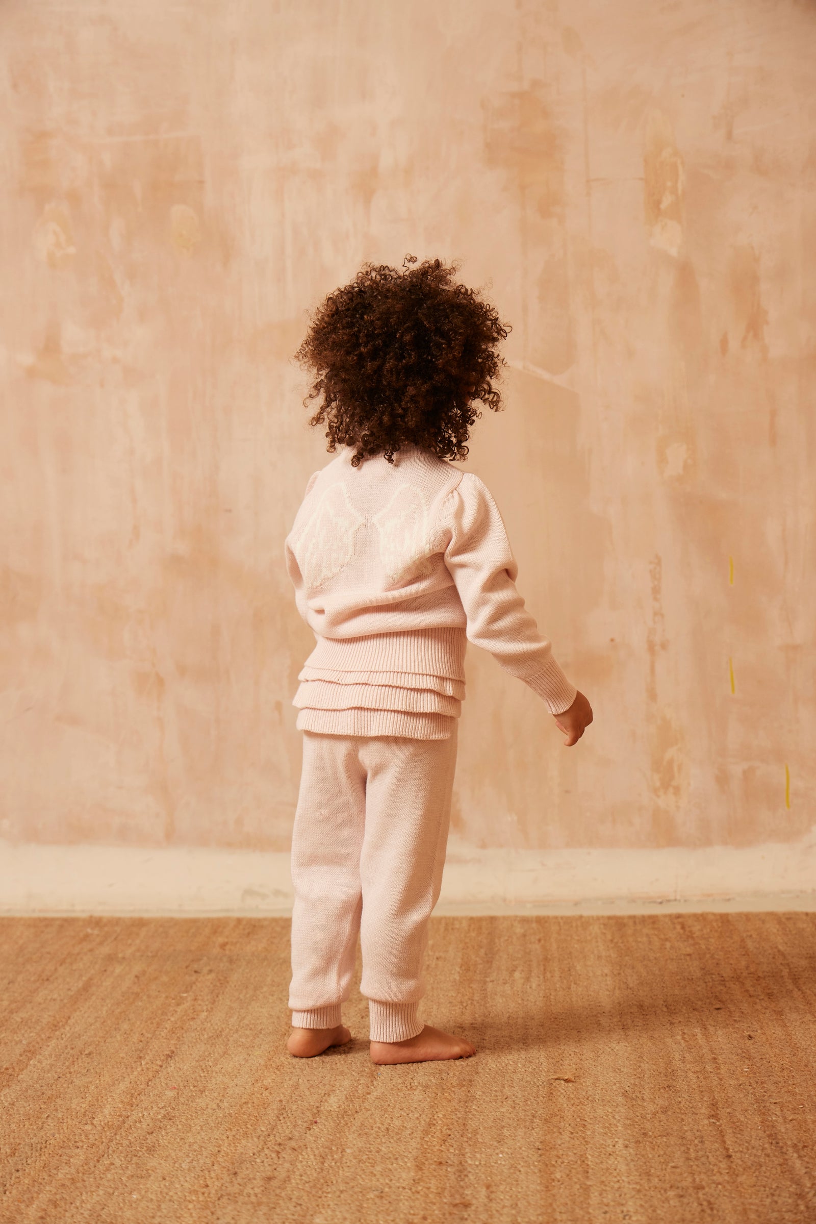 MIKA & MILO Baby Ruffled Pants | Blush - - organic cotton cashmere