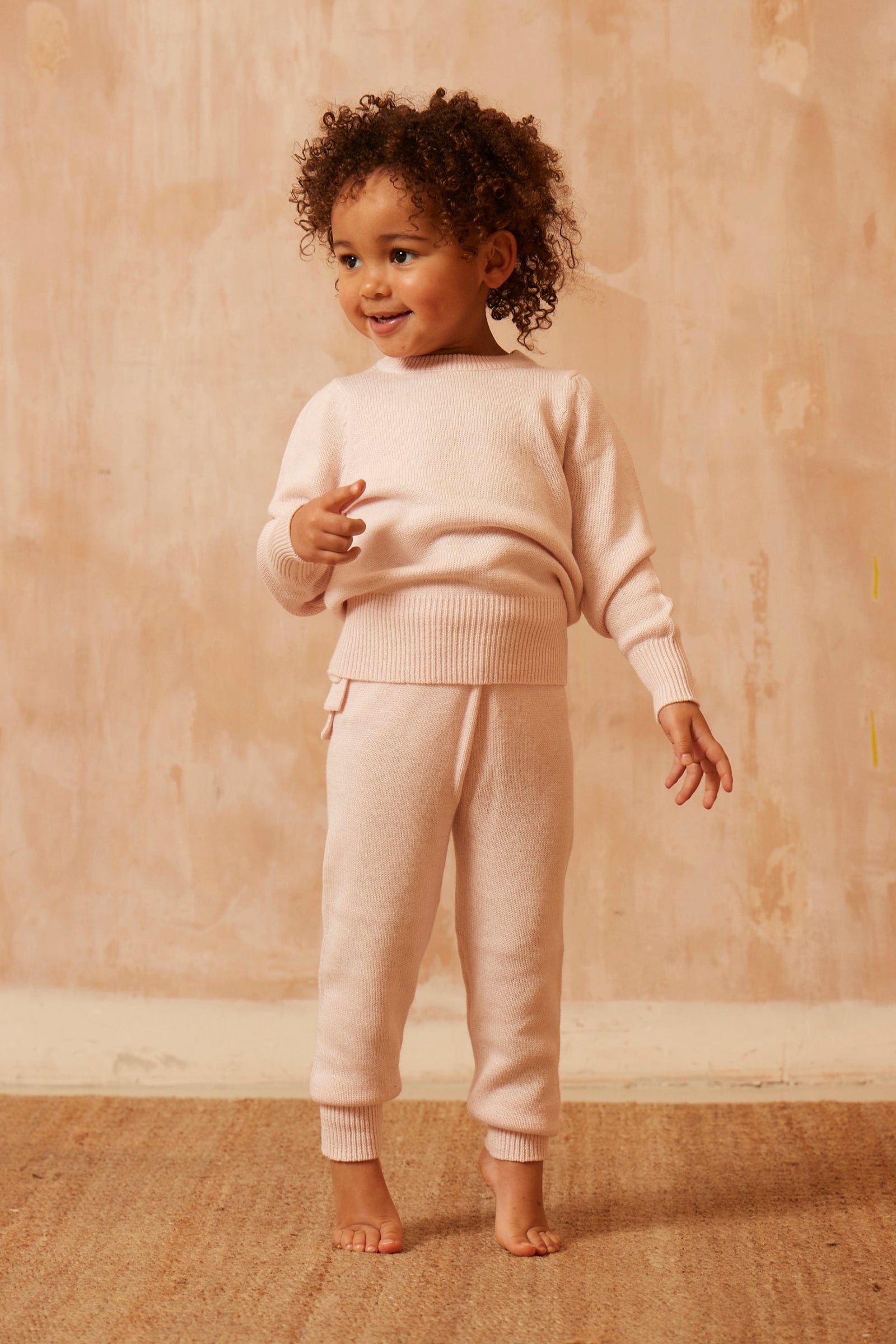 MIKA & MILO Baby Ruffled Pants | Blush - - organic cotton cashmere