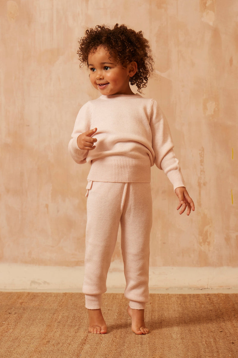 MIKA & MILO Baby Ruffled Pants | Blush - - organic cotton cashmere