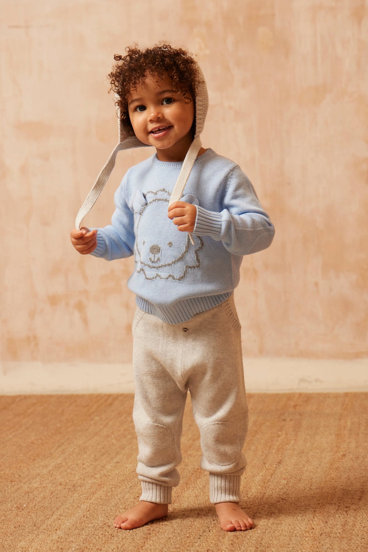 cute baby organic cotton lion sweater